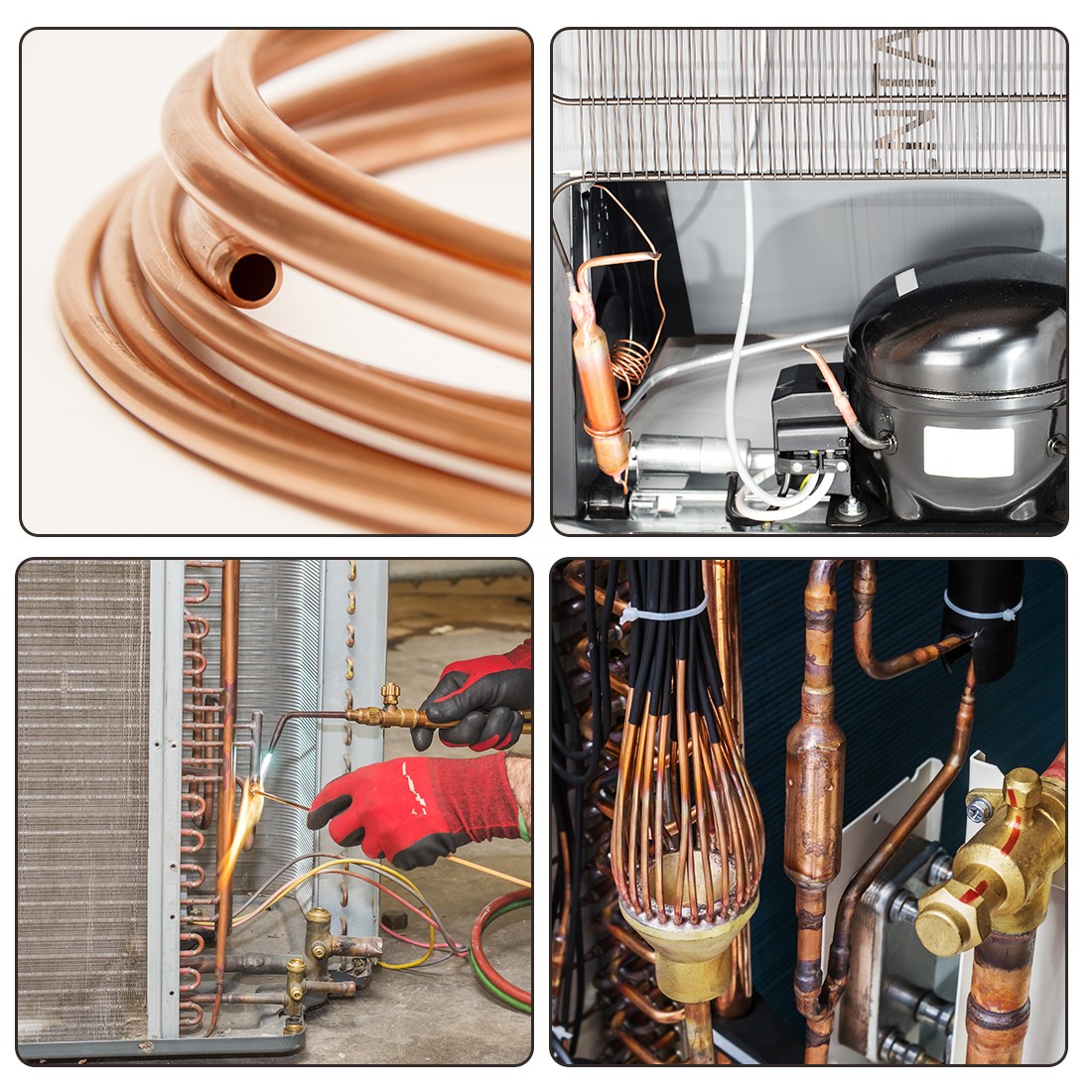 1.6mm OD 0.6mm ID Refrigeration Tubing for Freezer Copper Tubing Coil 9.8ft