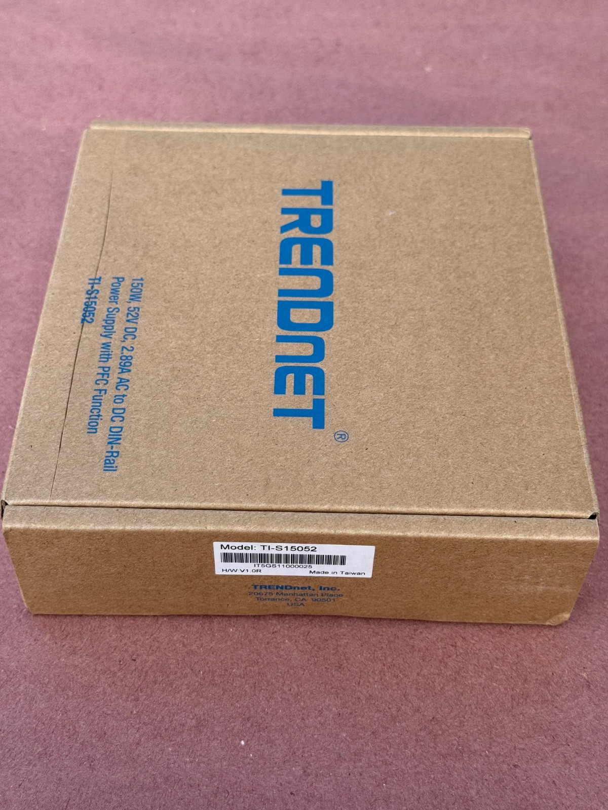 TRENDnet TI-S15052, 150W, 52V DC, 2.89A AC to DC DIN-Rail Power Supply with PFC