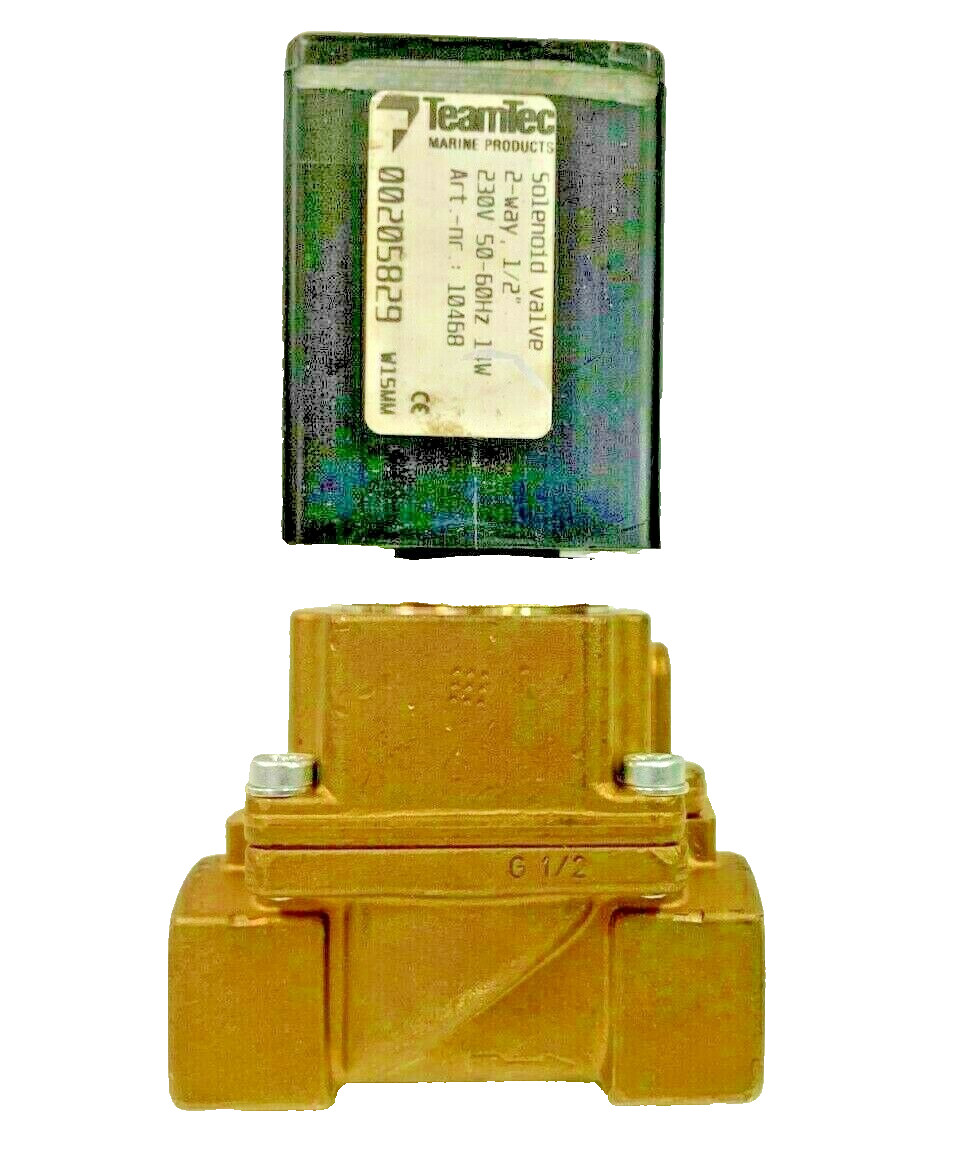TeamTec Marine Art.No. 10468 2-Way NC G1/2 Solenoid Valve 230V AC 50-60 Hz 11W