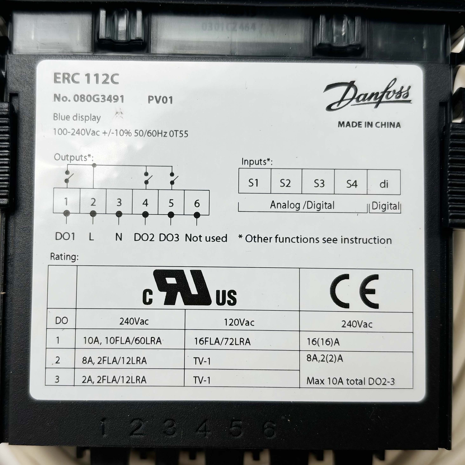 080G3206 DANFOSS ERC 112C Control Was Replaced By 080G3491 100V-240VAC 50/60Hz