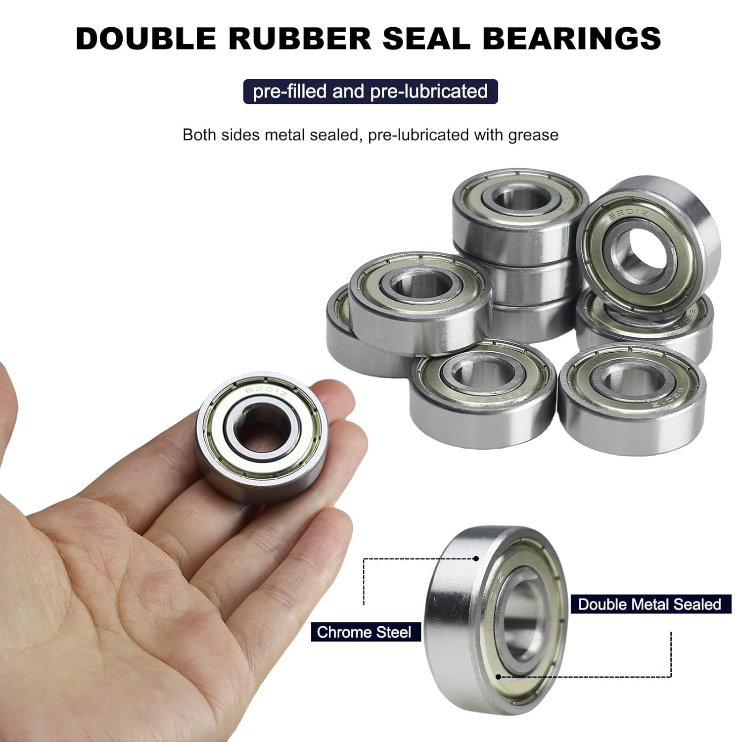 Miniature Ball Bearings Small Seal Micro Mini 1/2/3/4/5/6/7/8/9~25mm Inner Dia
