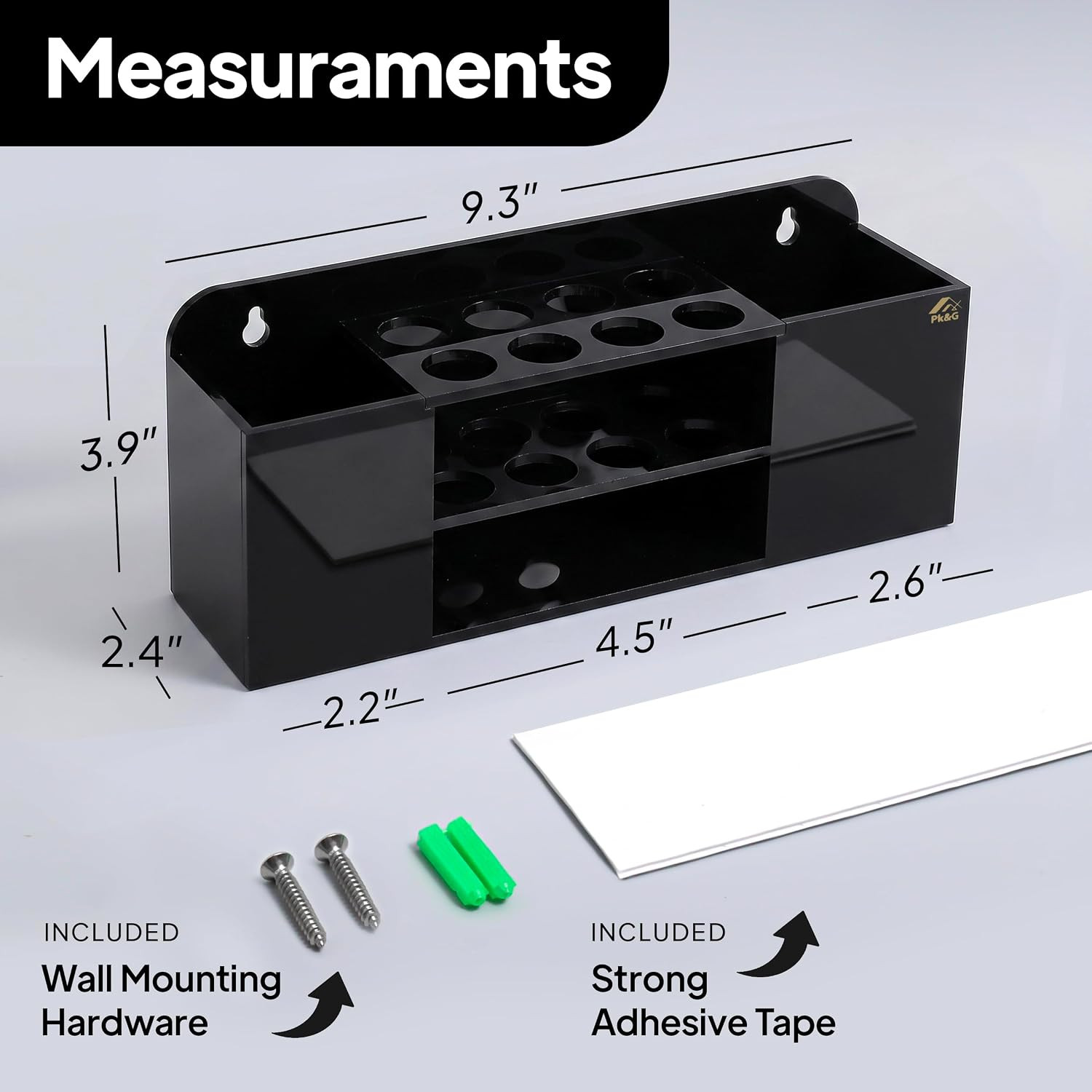 Strong Magnetic Dry-Erase Whiteboard Holder, 8-Slot Acrylic Pen Organizer with G