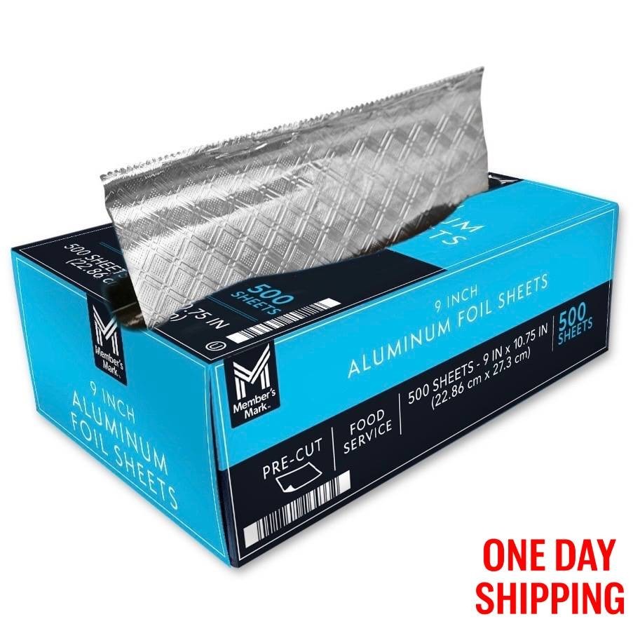 Member’s Mark Foil Sheets 9 x 10.75 Inch 500 Count Aluminum Foil