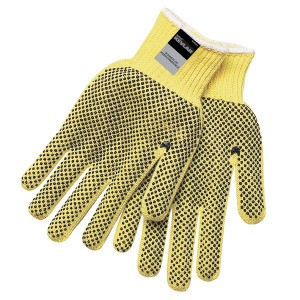 Memphis 9366 Dupont Yellow 2-Sided PVC Dots Safety Gloves Size L (1 Pair)