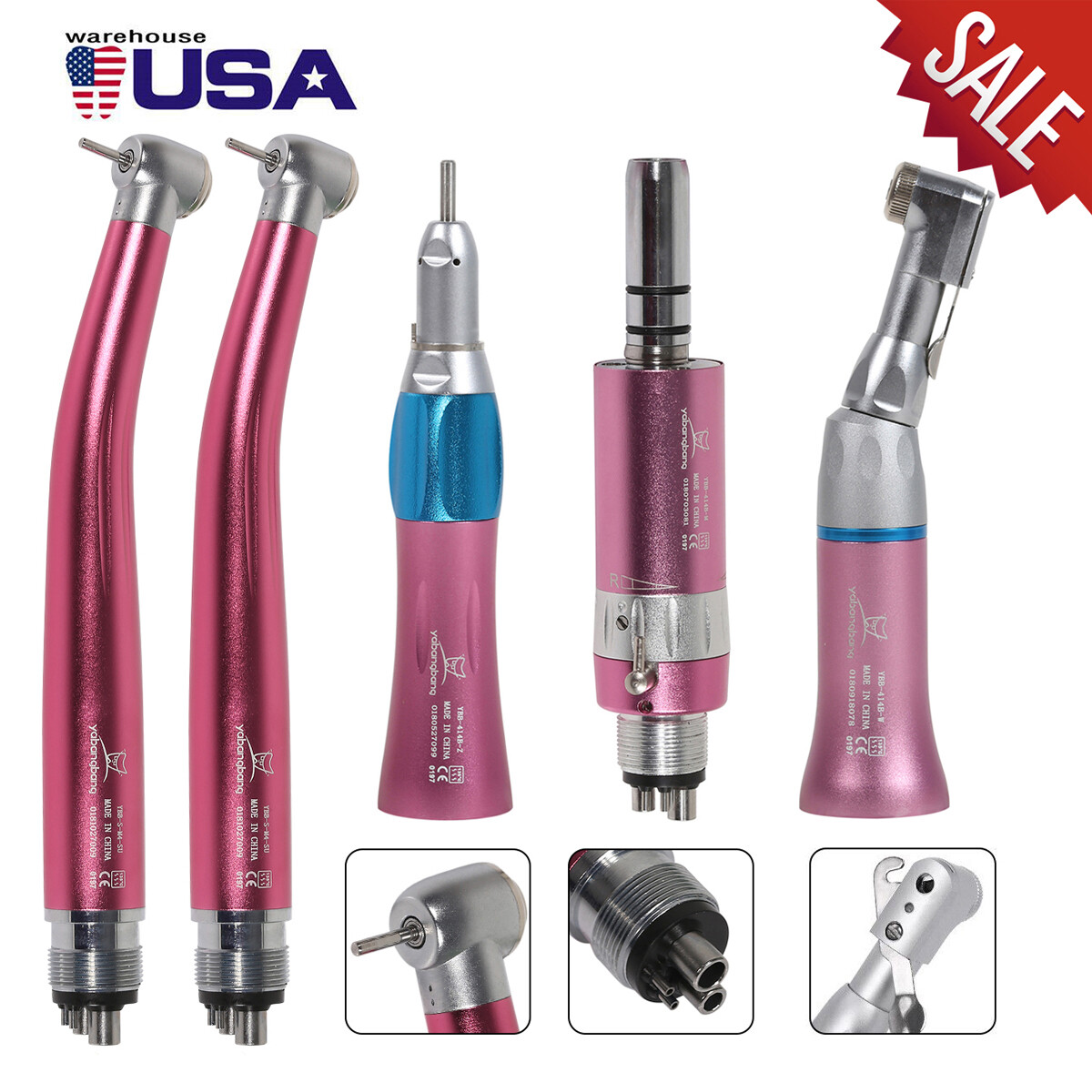 Dental Air Turbine Kit PANA-MAX High Speed Handpiece / EX-203C Low Speed Set 4H
