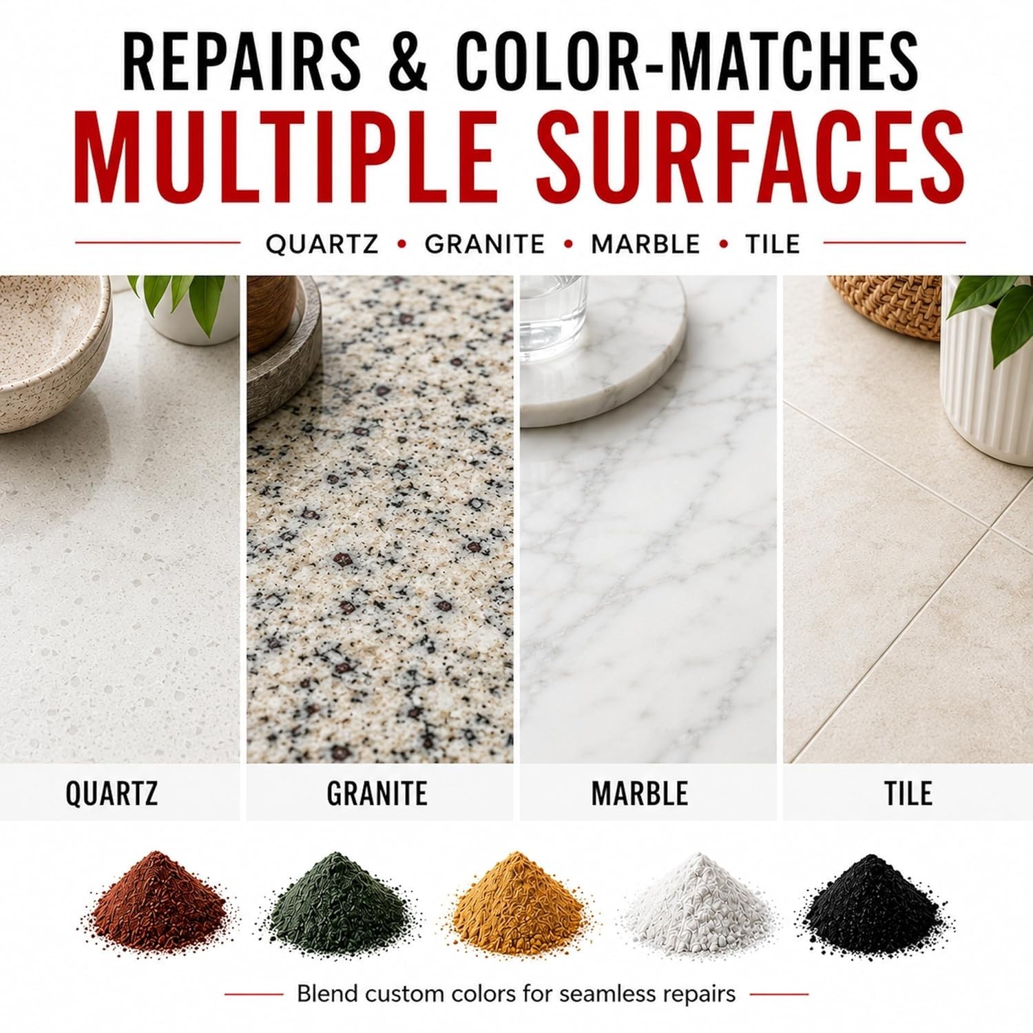 20 oz Fast-Drying Epoxy Repair Kit with EZ-Tint for Granite & Marble Restoration