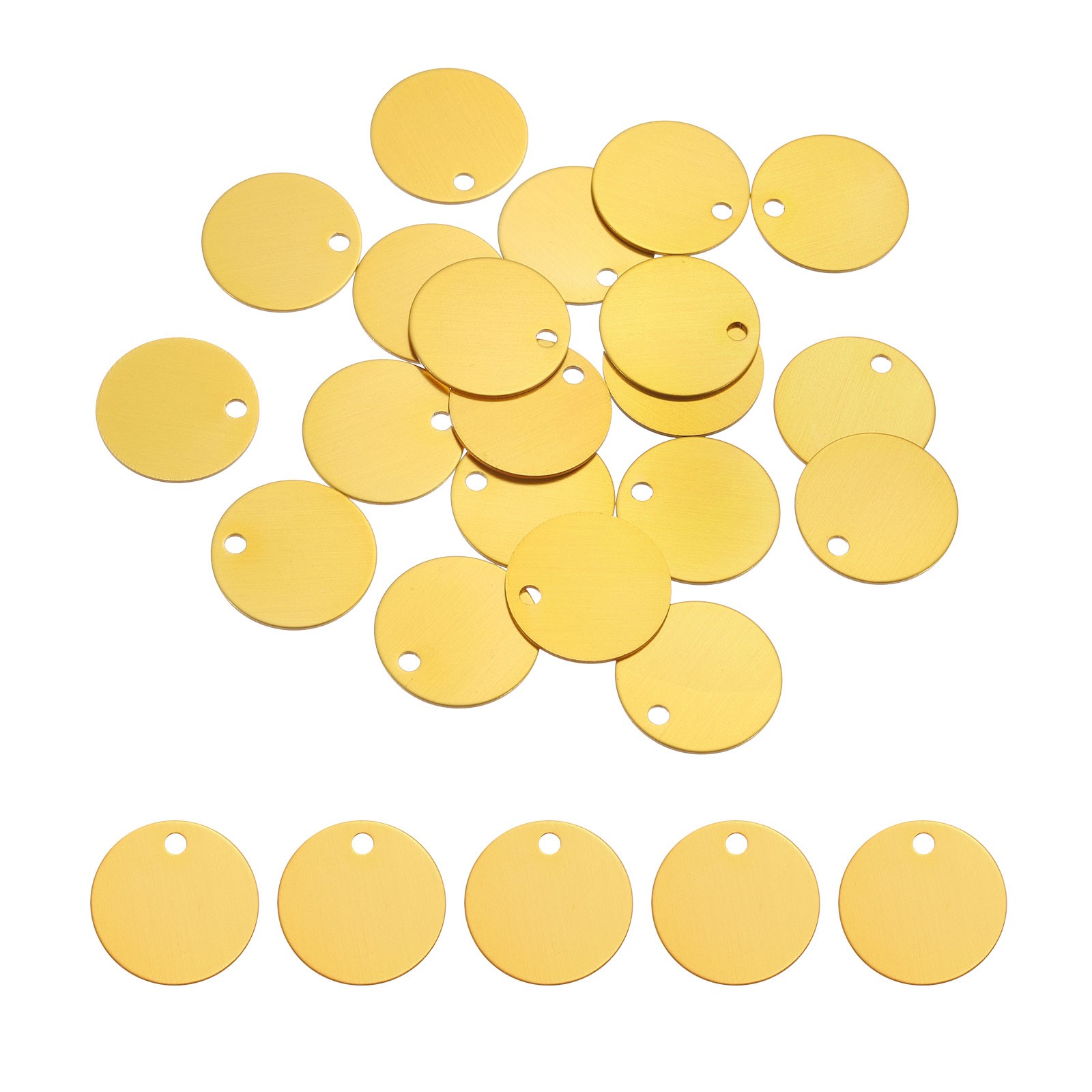 20Pcs Metal Stamping Tags Round Yellow Stamping Blanks for Pet Jewelry Making