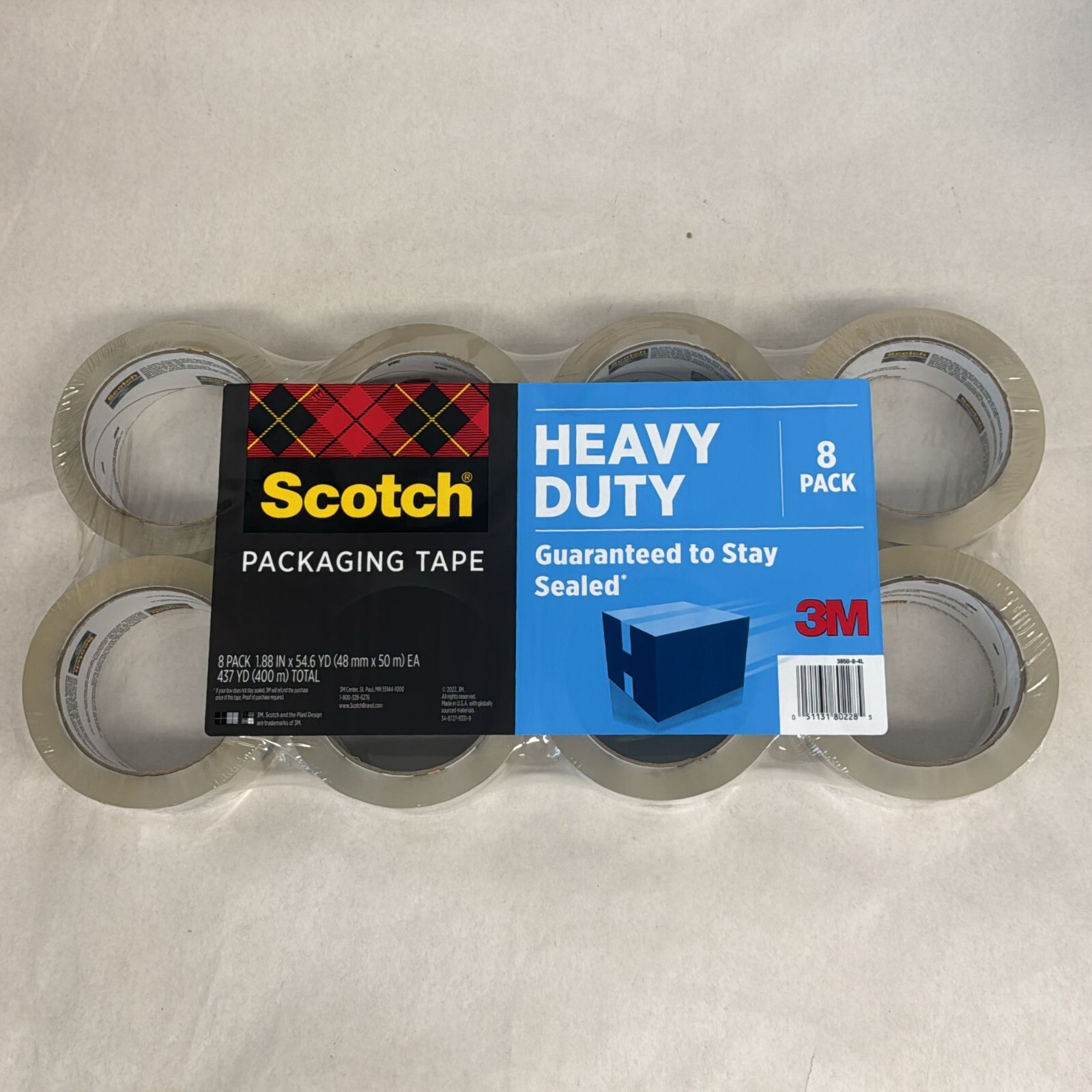 Scotch 1.88 inch X 54.6 Yard Heavy Duty Tape – 8 Rolls