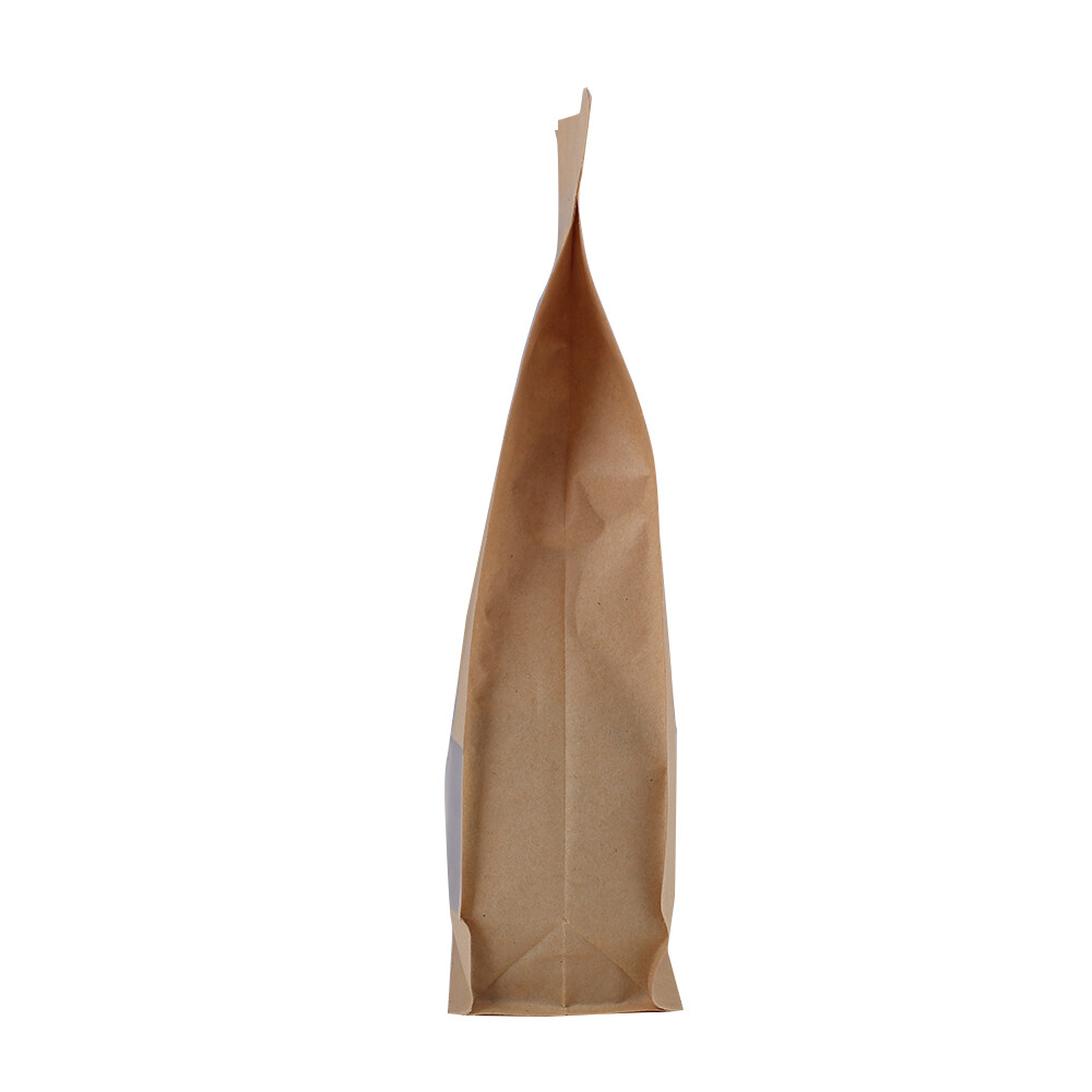 Brown Kraft Stand Up Zip Seal Bags w/Clear Window Side Gusset Multiple QTY Sizes