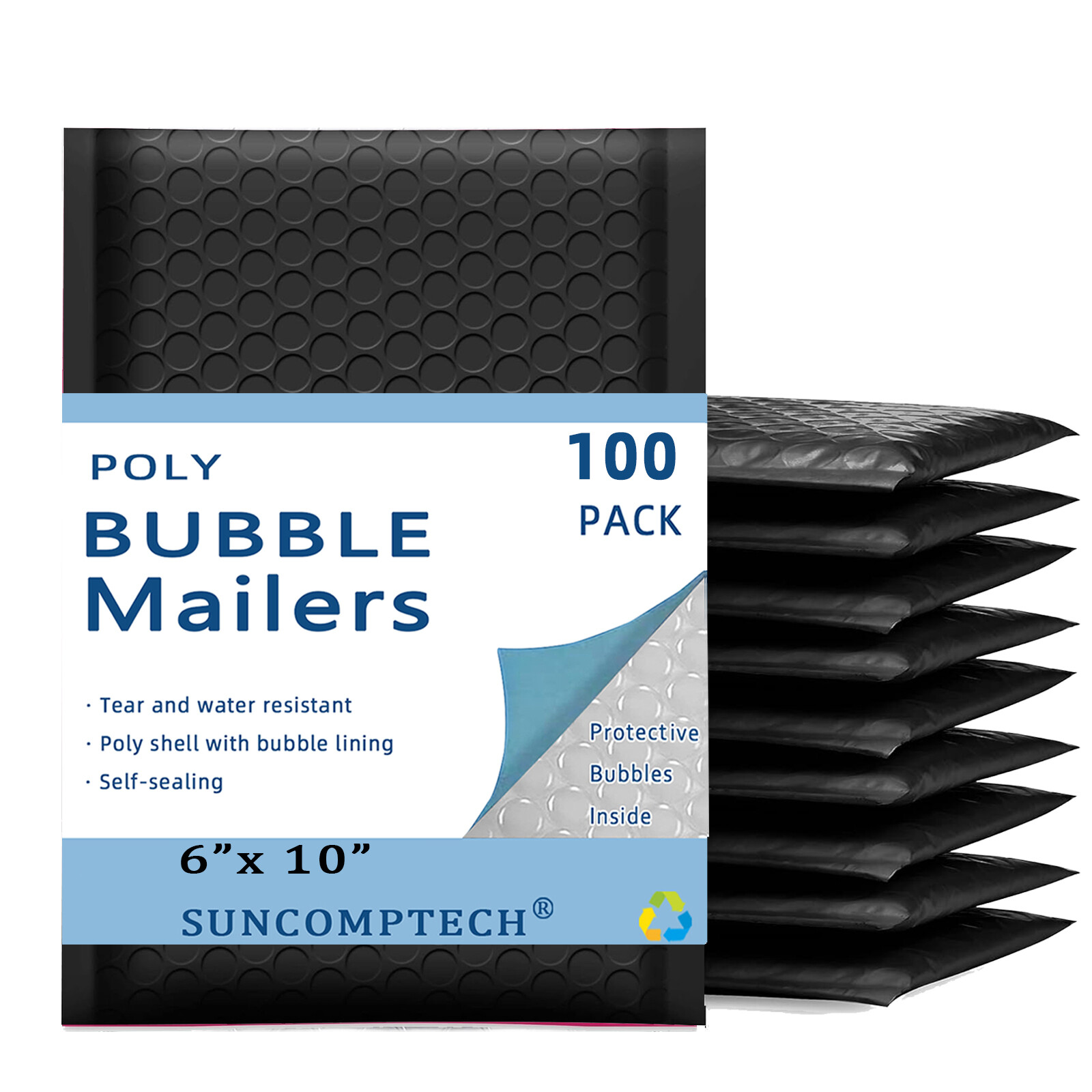 #0 6×10 ( 6×9 ) Poly Bubble Padded Envelopes Mailers Shipping Bag BLACK 100 PCS