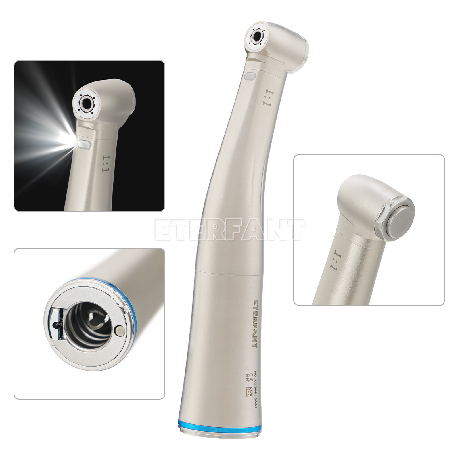 NSK Style Dental 1:1/1:5/20:1 Fiber Optic LED Increasing Contra Angle Handpiece