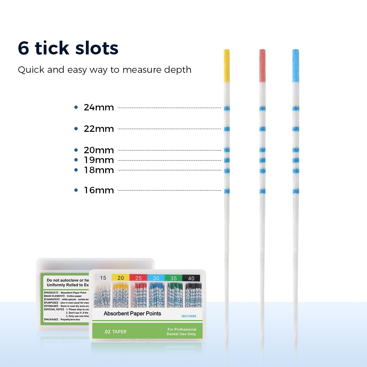 AZ Dental Absorbent Paper Points/Gutta Percha Points w/Scale Obturating Tips Bar