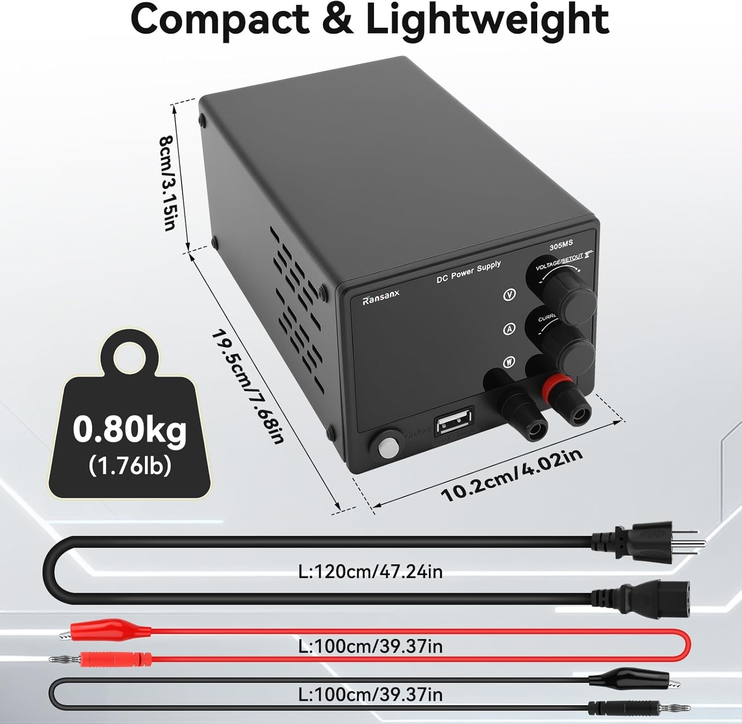 Adjustable DC 0-30V 0-5A Power Supply Lab Variable Regulated Source USB Port