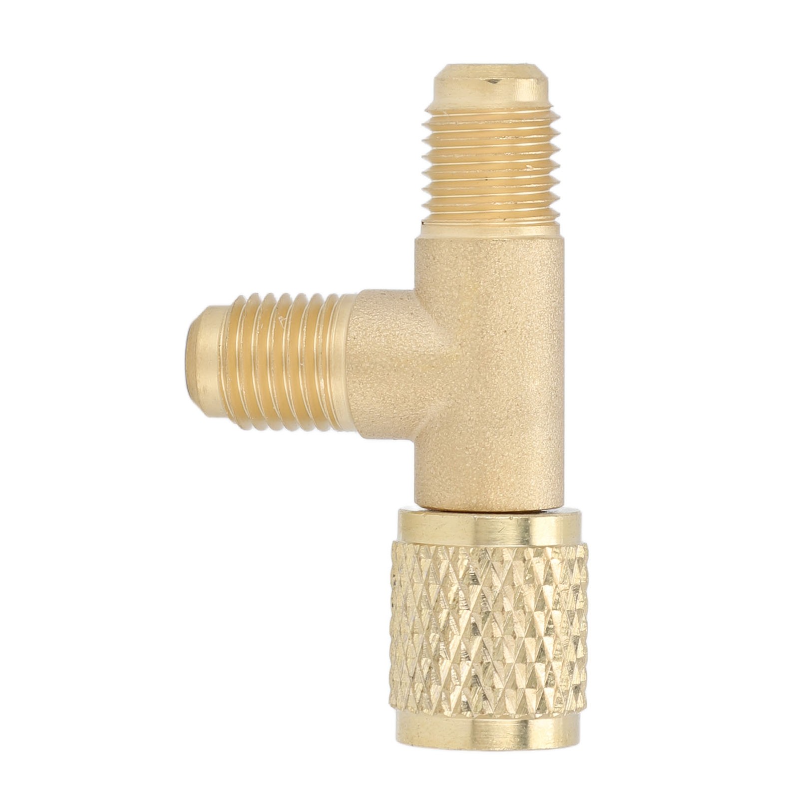 Quick Coupler Tee Adapter With Valve Core Brass 1/4in SAE Sturdy Structure