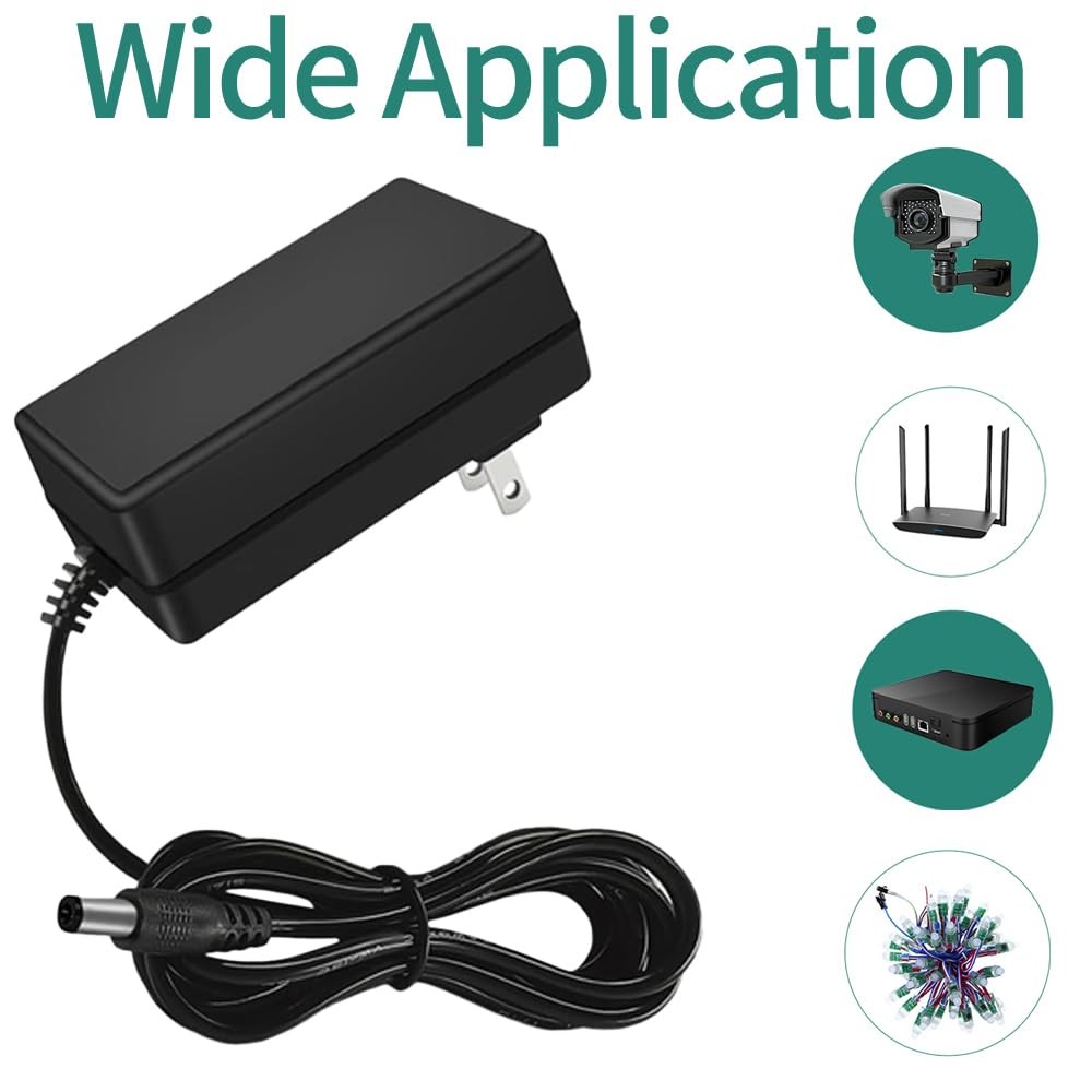 12V 5A Power Supply Adapter 100-240V 50-60Hz AC to DC ﻿ Converter 12 Volt 5 Amp