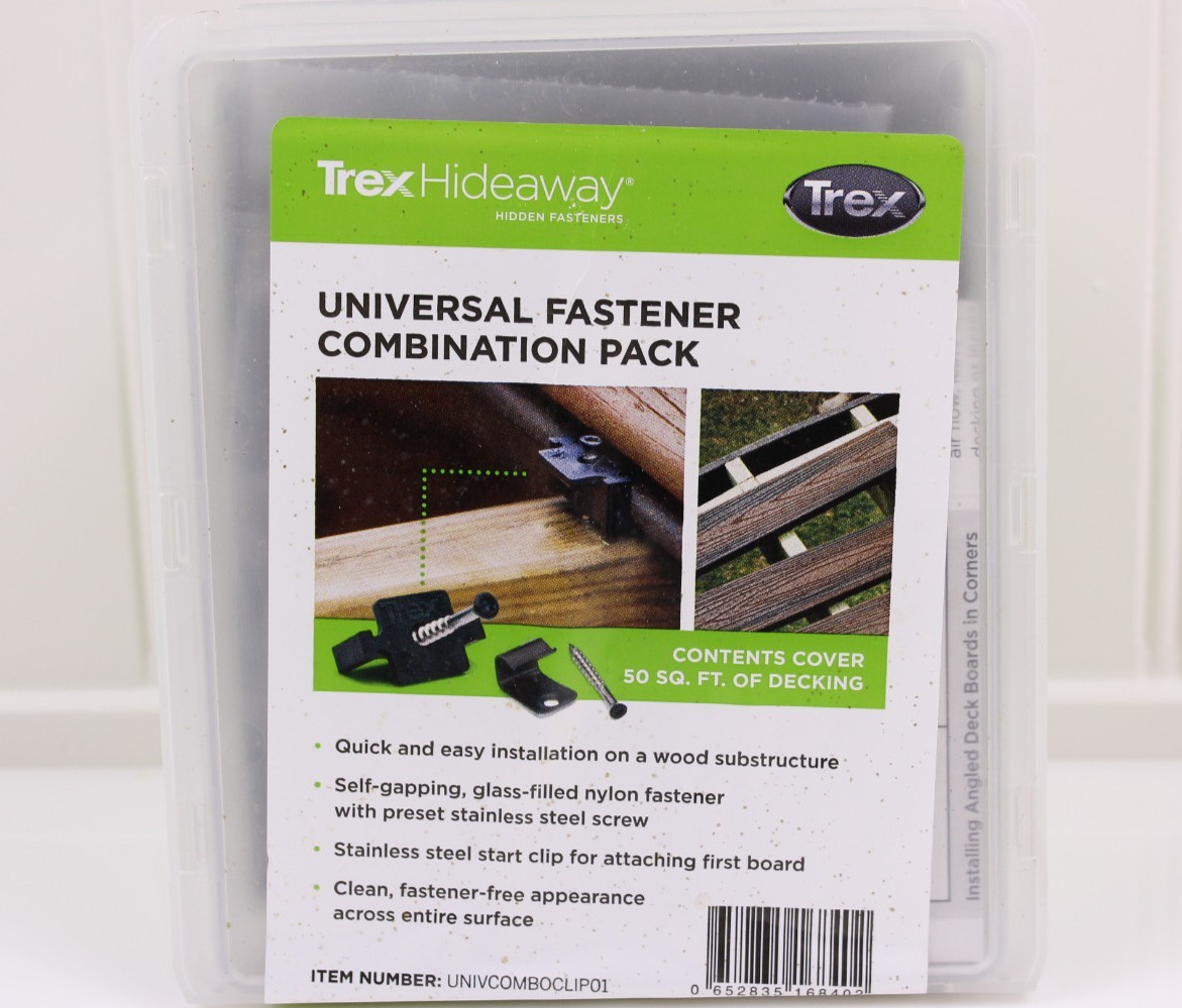Trex Hideaway Hidden Fastener Kit UNIVCOMBOCLIP01 Universal Fasteners 50 Sq Ft
