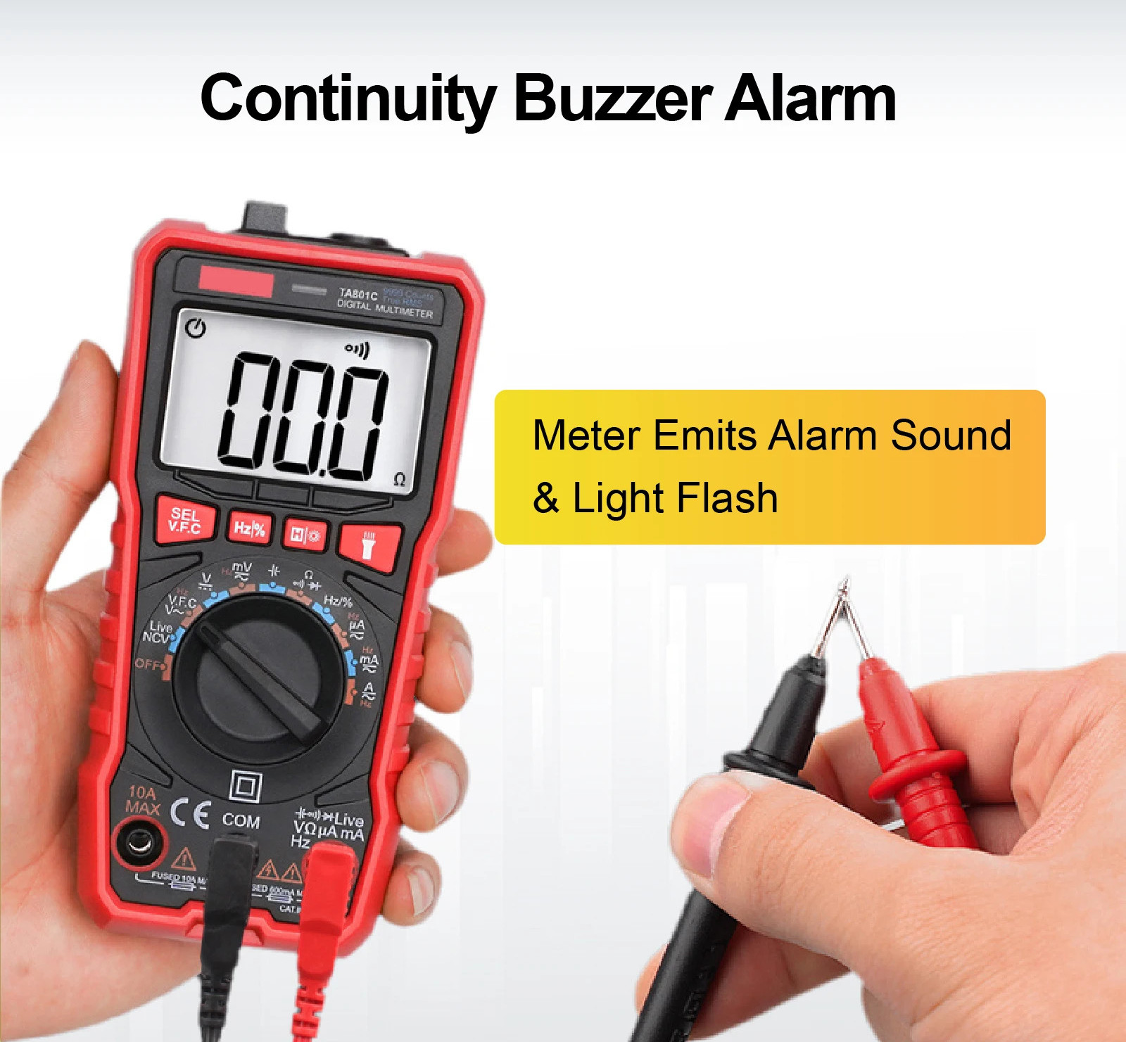 Digital Multimeter TA806 True RMS Auto Ranging AC DC Voltage Resistance Tester