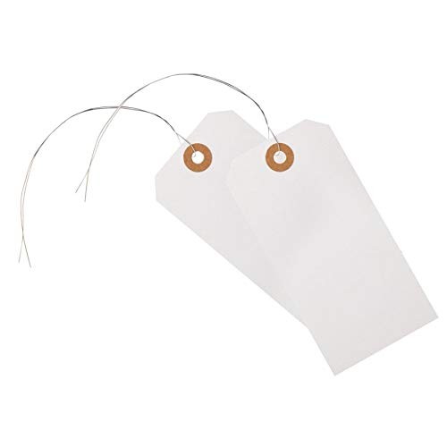 Office Depot Shipping Tags with Wires, 4 3/4in. x 2 4 3/4 x 2 3/8, White