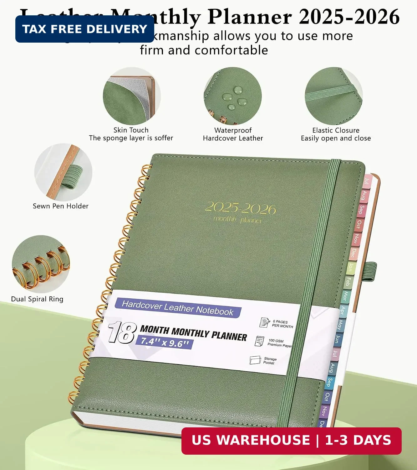 Monthly Planner 2026, 12 Months Hardcover Calendar Planner from January 2026 – D