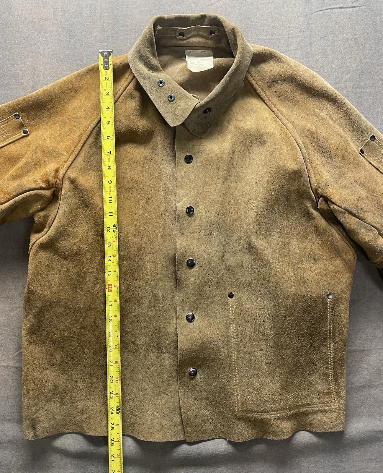 Vintage Weldmark Cowhide Leather Welding Jacket Brown Size L Back Buckle