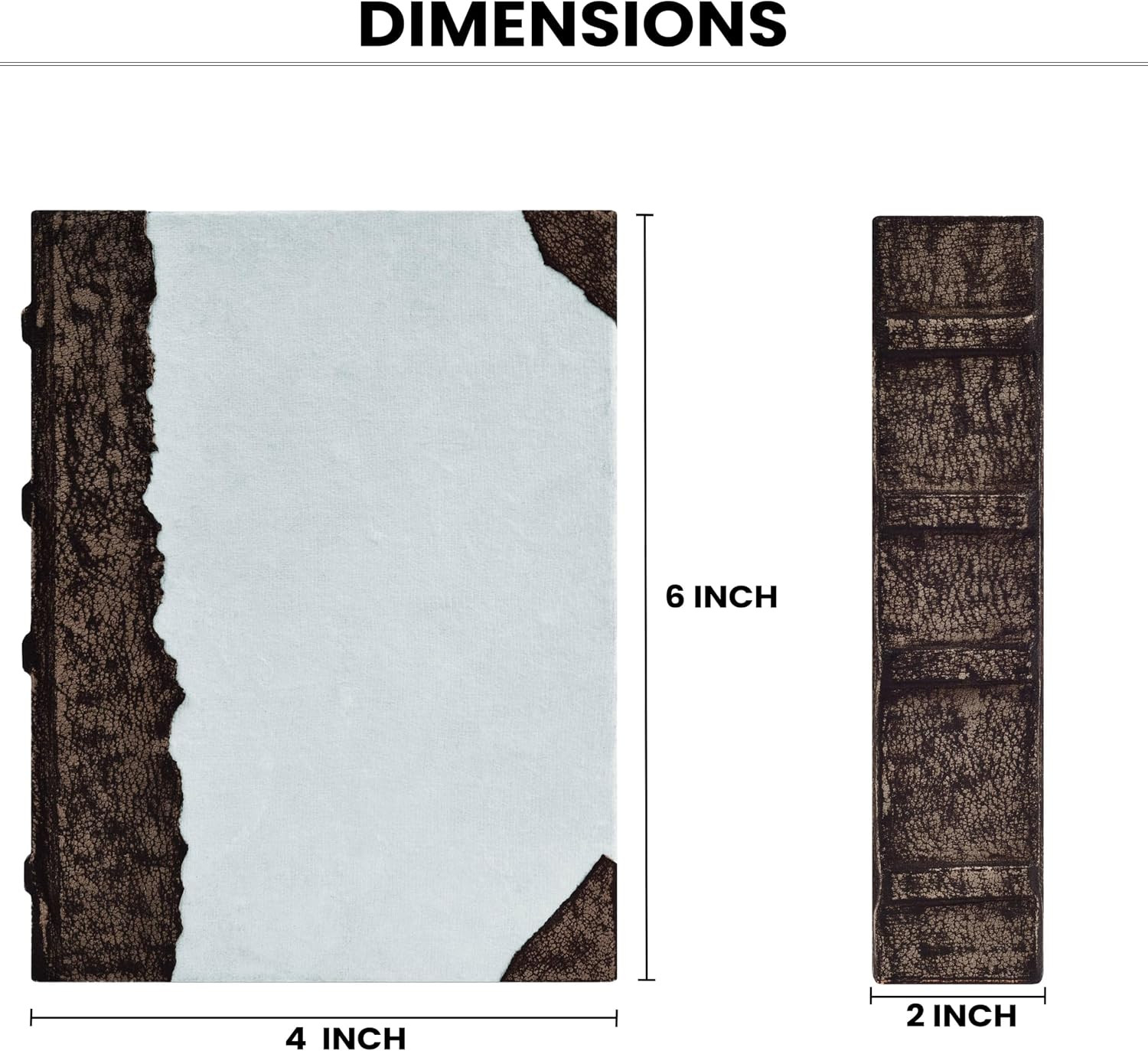 Rustic Vintage Leather Bound Journal – 200 Pages Handmade Antique Deckle Edges W