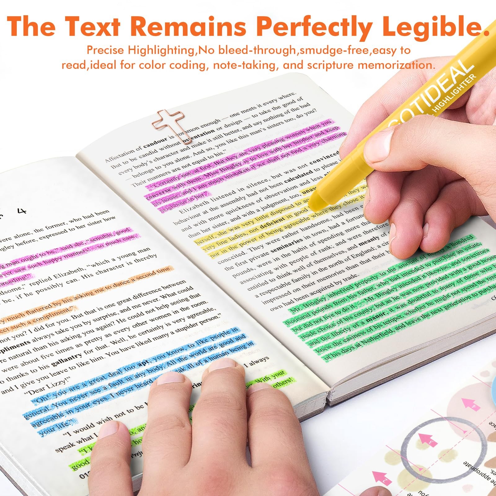 GOTIDEAL Bible Highlighters, 12 Pack Assorted Colors Gel Highlighters Pens Se…