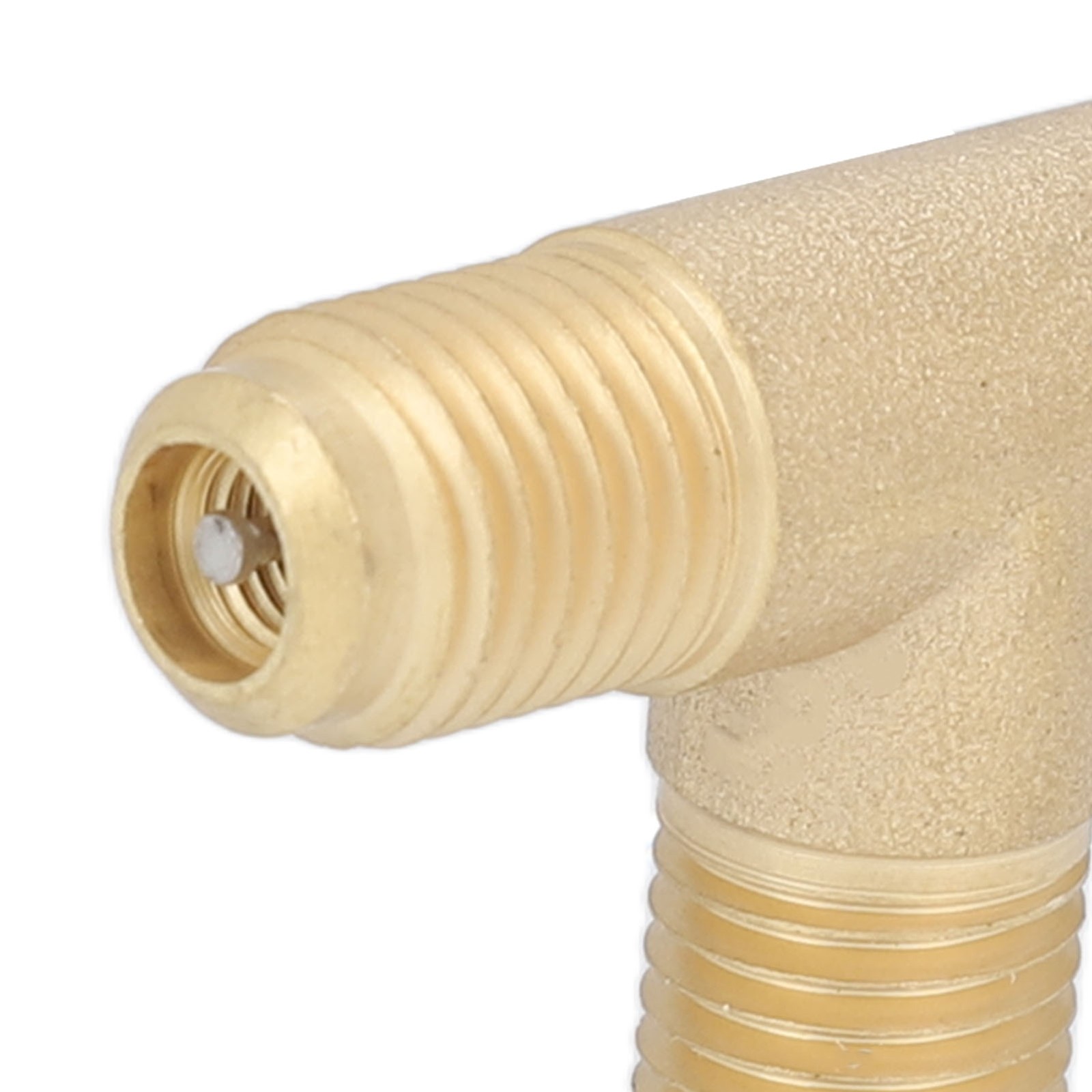 Quick Coupler Tee Adapter With Valve Core Brass 1/4in SAE Sturdy Structure