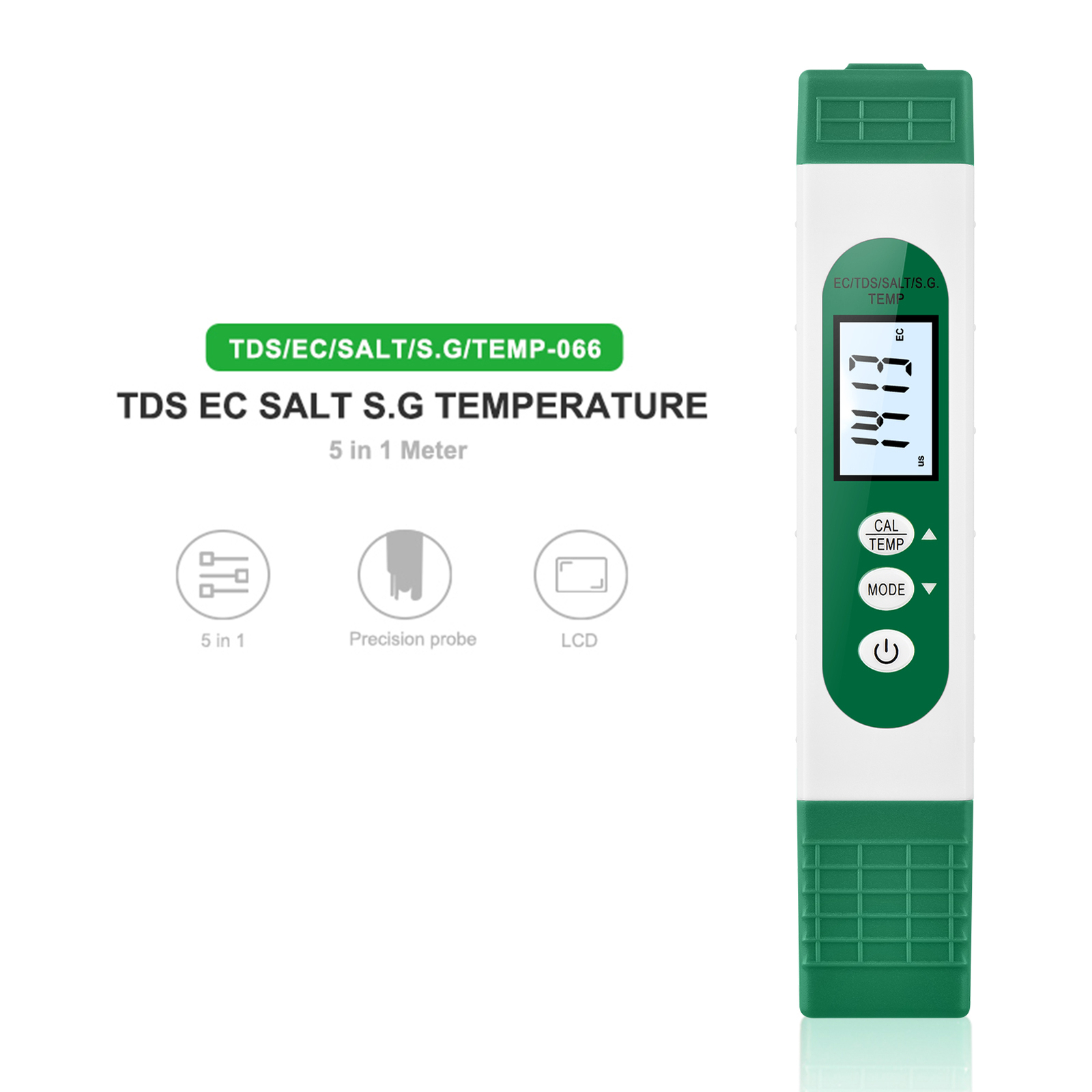 5-in-1 Multifunctional Water Quality Analyzer Portable Pen Type C0P2