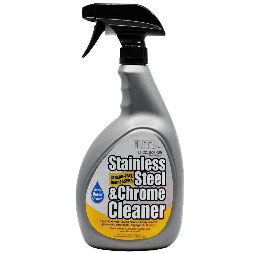 FLITZ Stainless Steel & Chrome Cleaner 32oz/946ml Spray Bottle (See Video)