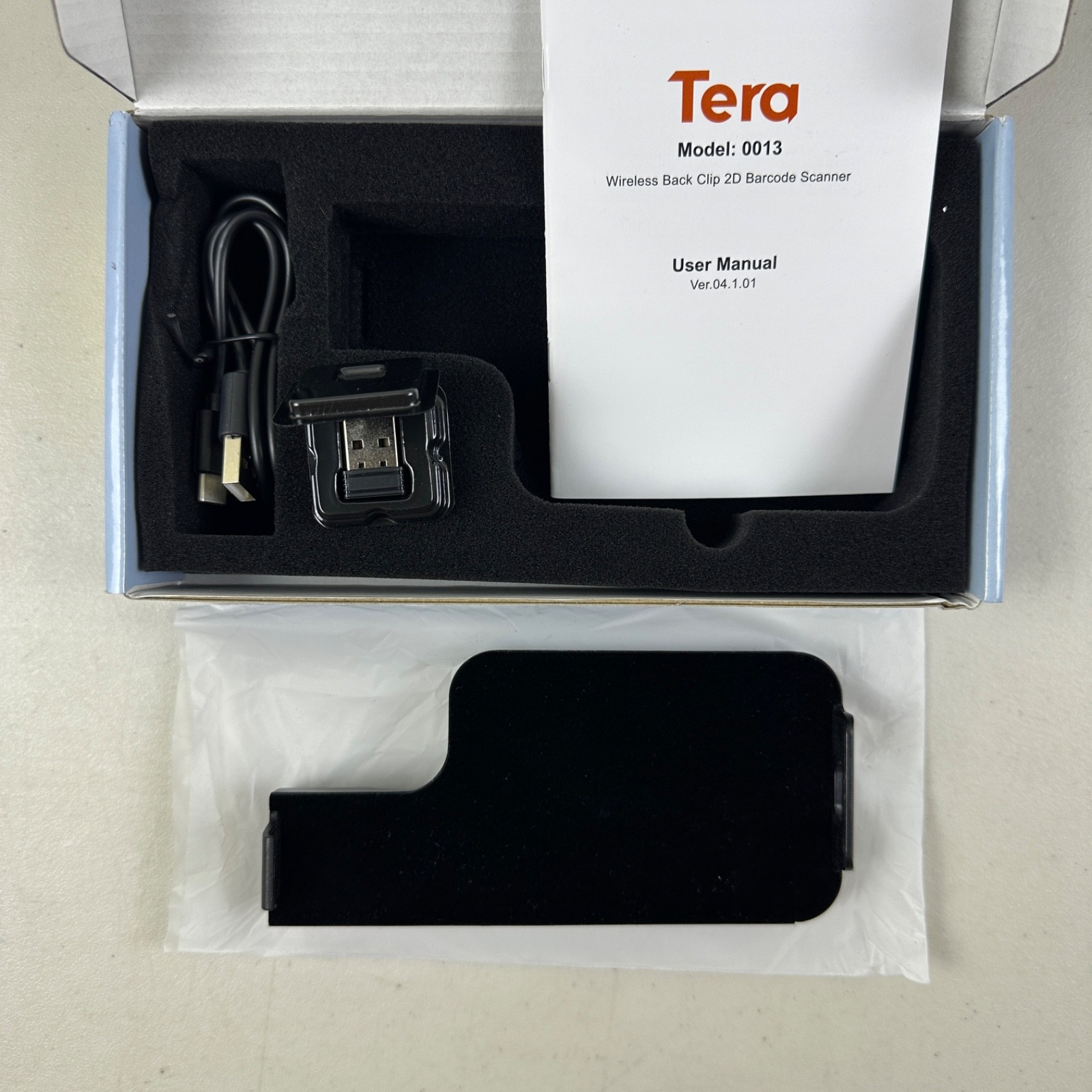 Tera Wireless 1D 2D QR Barcode Scanner Portable Back Clip 3 in 1 2.4GHz 0013