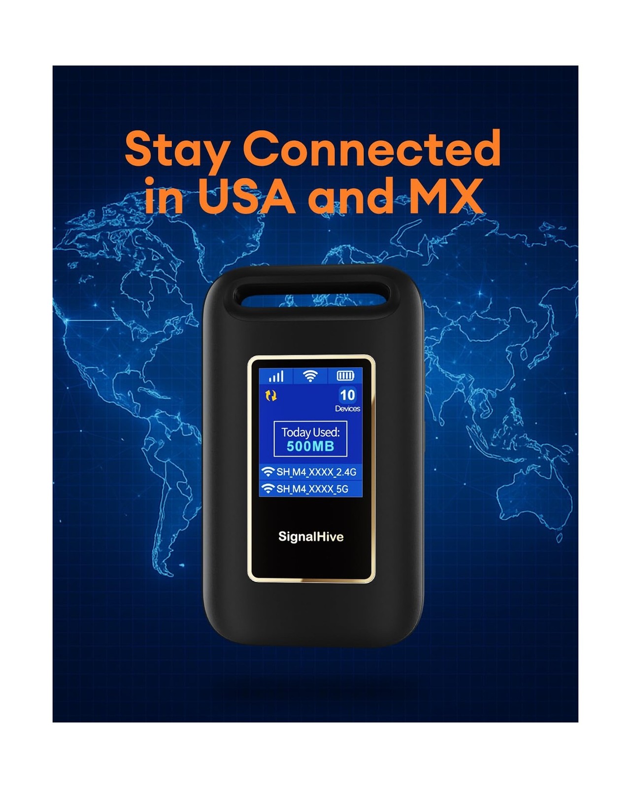 4G LTE Mobile Hotspot(1GB of Monthly Data), Security, No SIM Card, 8hrs Batte…