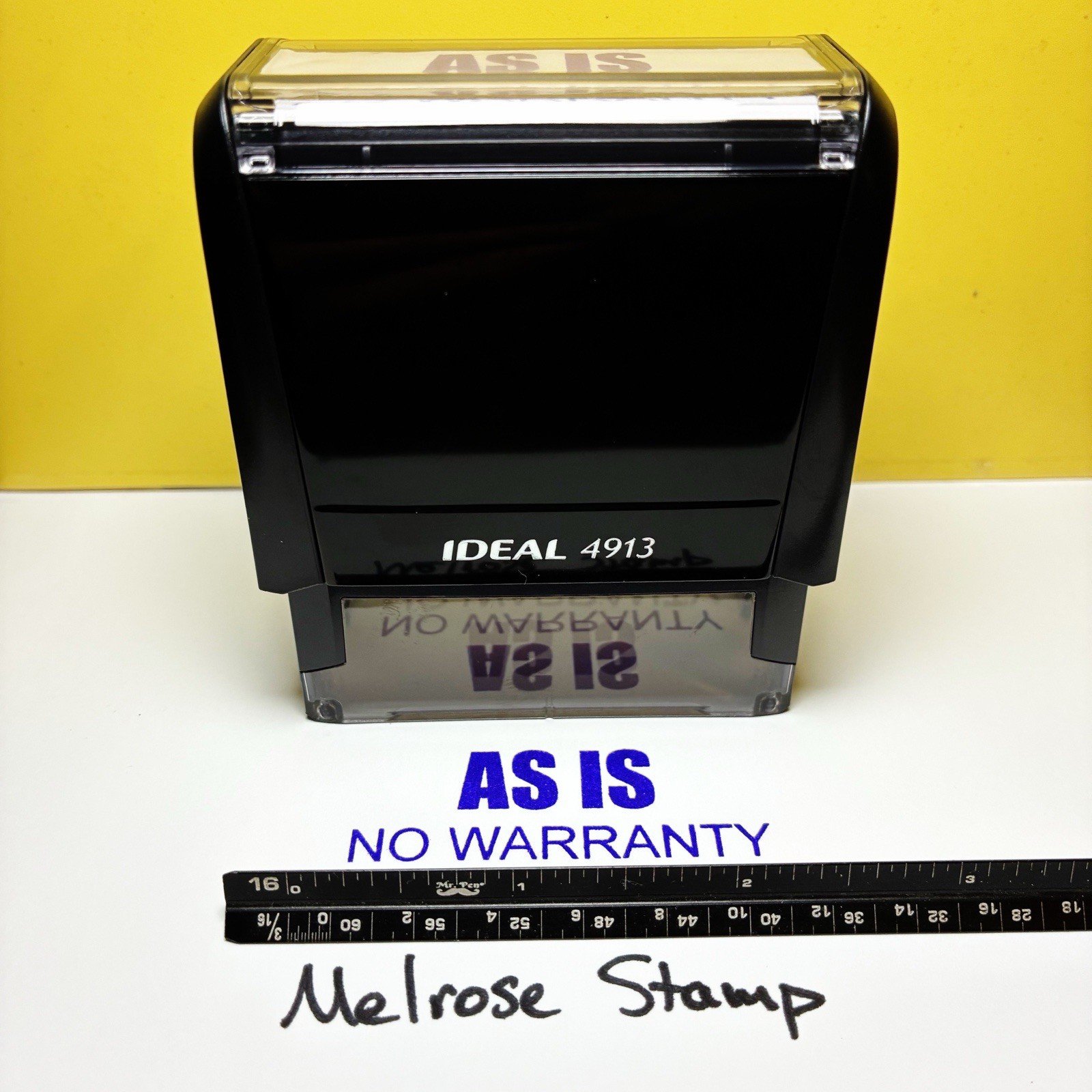 As Is No Warranty Rubber Stamp Purple Ink Self Inking Ideal 4913