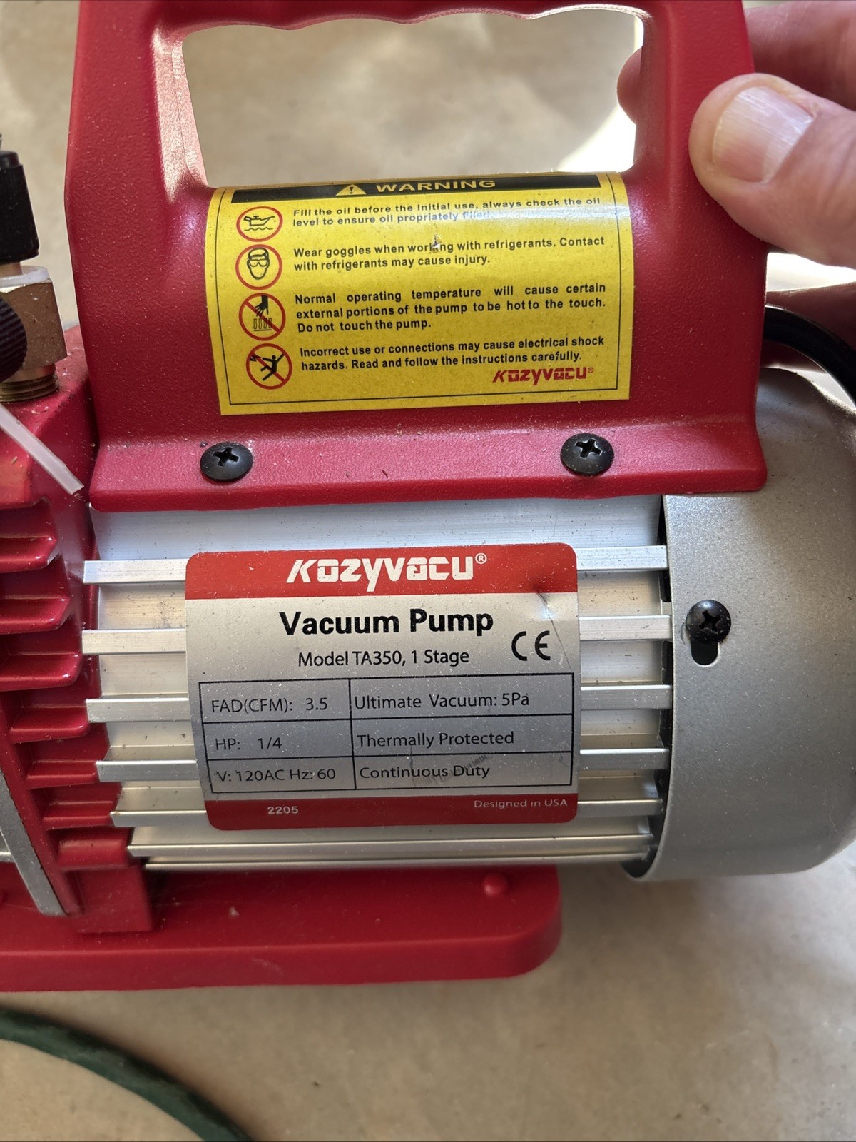 Single-Stage HVAC Vacuum Pump, 3.5CFM – Ideal for AC Repair Tools, Car AC Vacuum