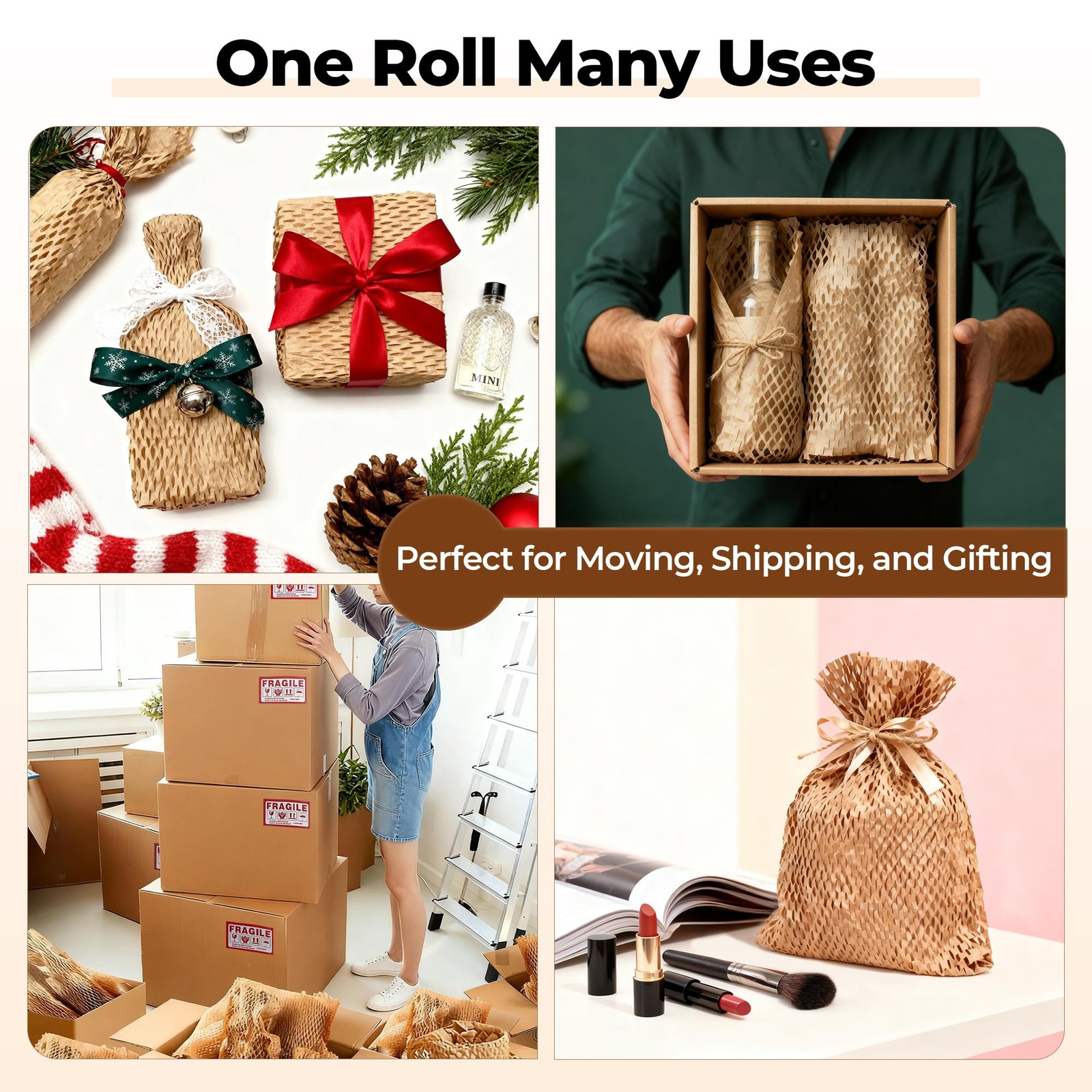 Tera Honeycomb Packing Paper Eco-friendly: 12″x200′ Honeycomb Cushioning Wrap Ro