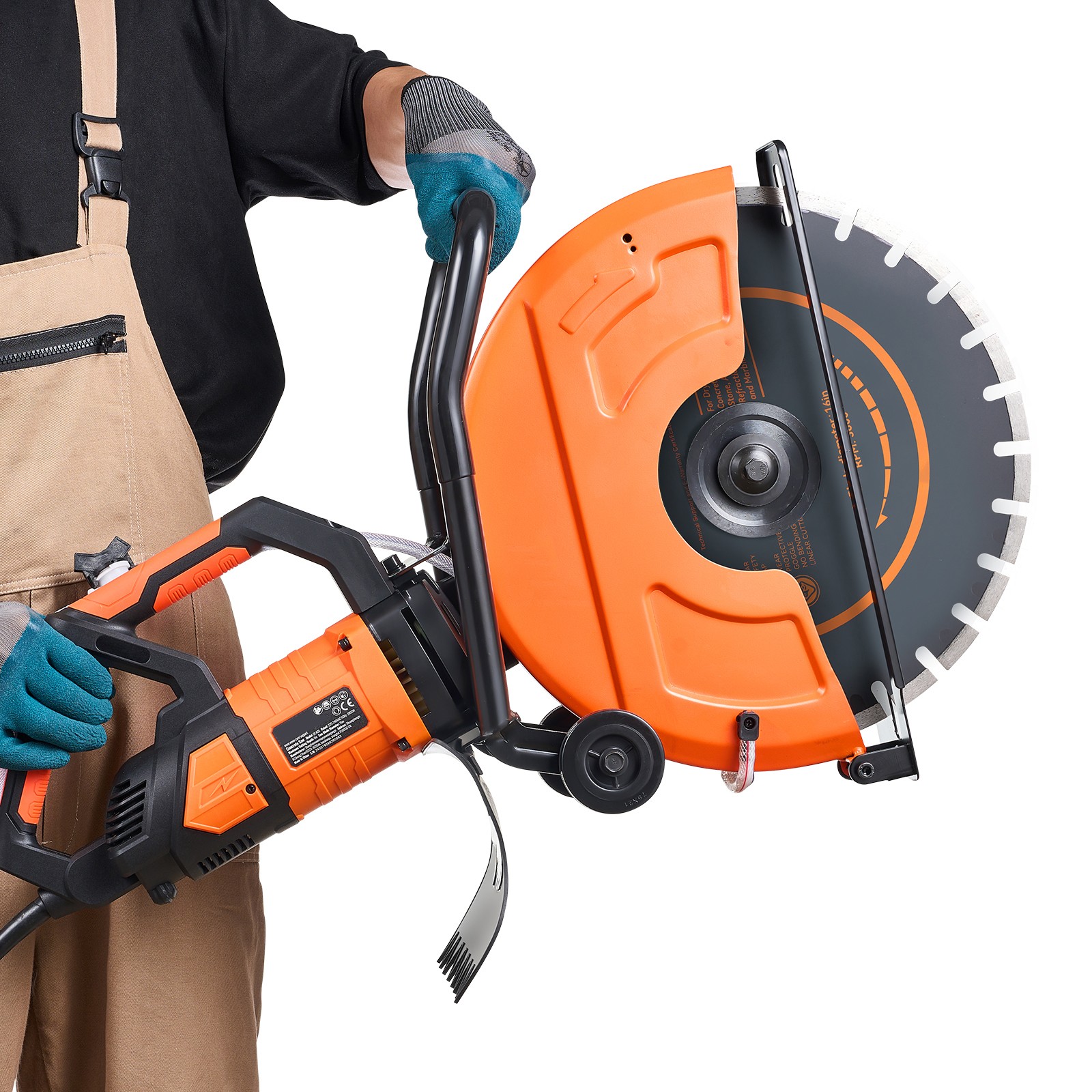 VEVOR 16” Electric Concrete Saw Wet/Dry Saw Cutter with Water Pump and Blade