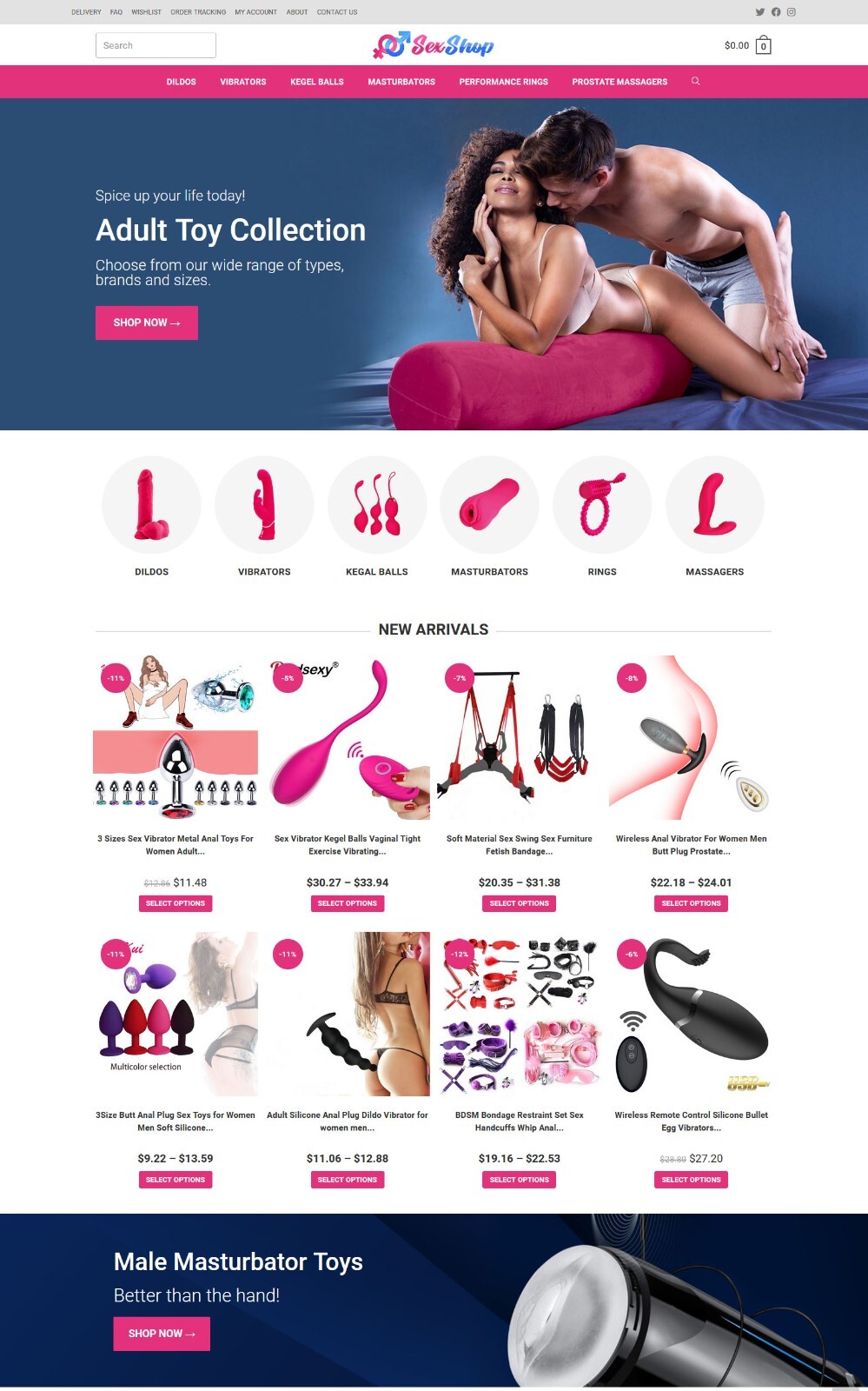 ADULT TOYS STORE – Drop Shipping Website + Free Hosting with SSL