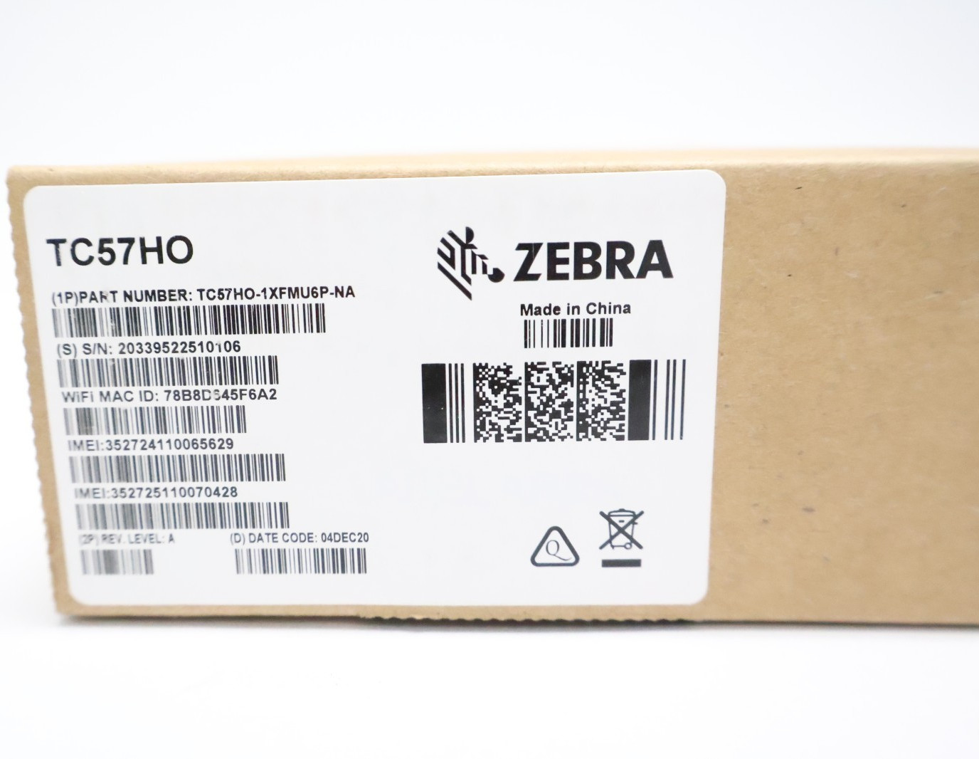 Zebra TC57HO-1XFMU6P-NA Rugged Android 13 Handheld Mobile Computer «Battery Inc