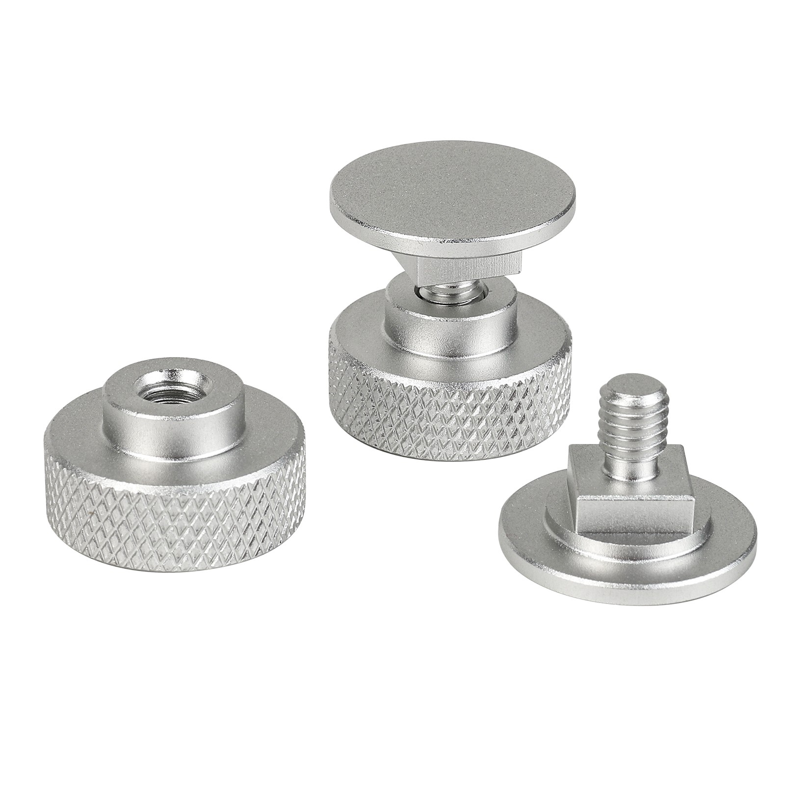 Light Weight Aluminum Pipeliner helmet fasteners (Silver Knurled) welding hood