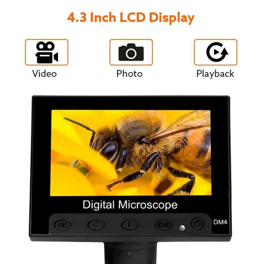 Elikliv 1000X Digital Microscope 4.3» LCD Screen PCB Repair Coin Magnifier LED