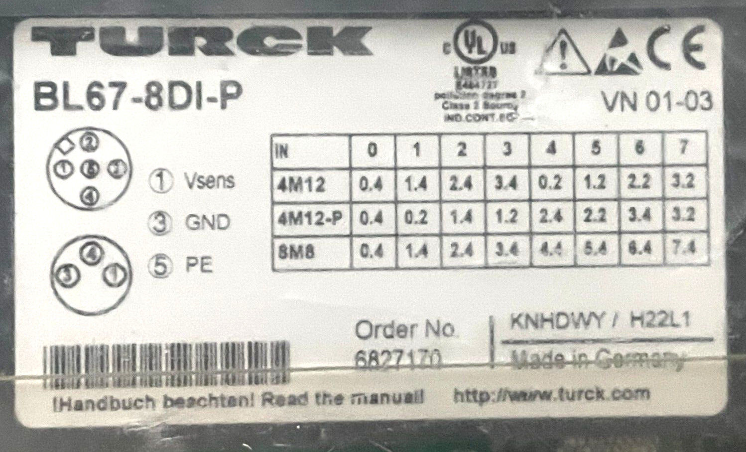 SEALED Turck BL67-8DI-P Electronic Module