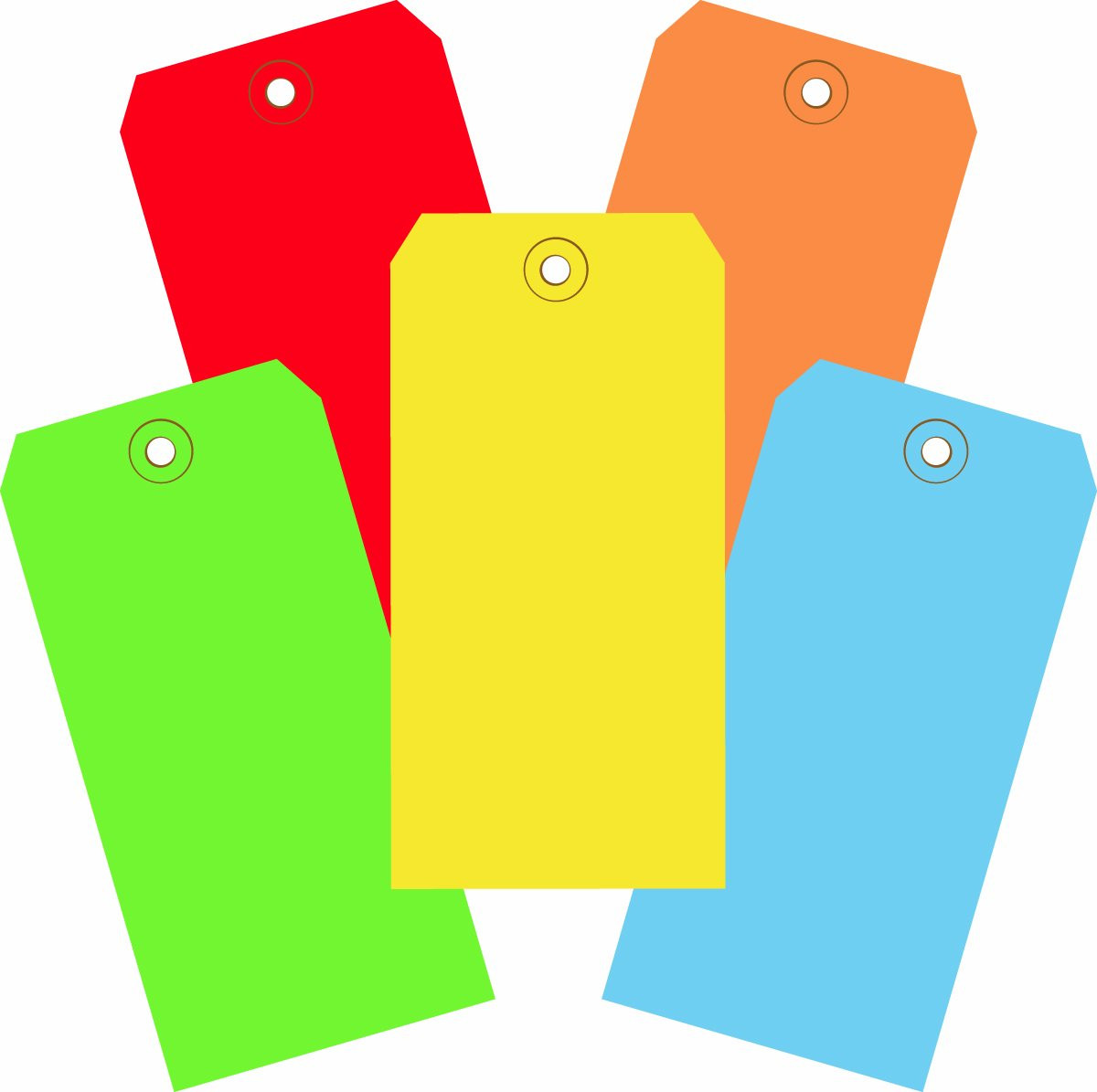 Shipping Tags, 4 3/4″ X 2 3/8″, 13 Pt, Assorted Colors, with Reinforced Eyelet,