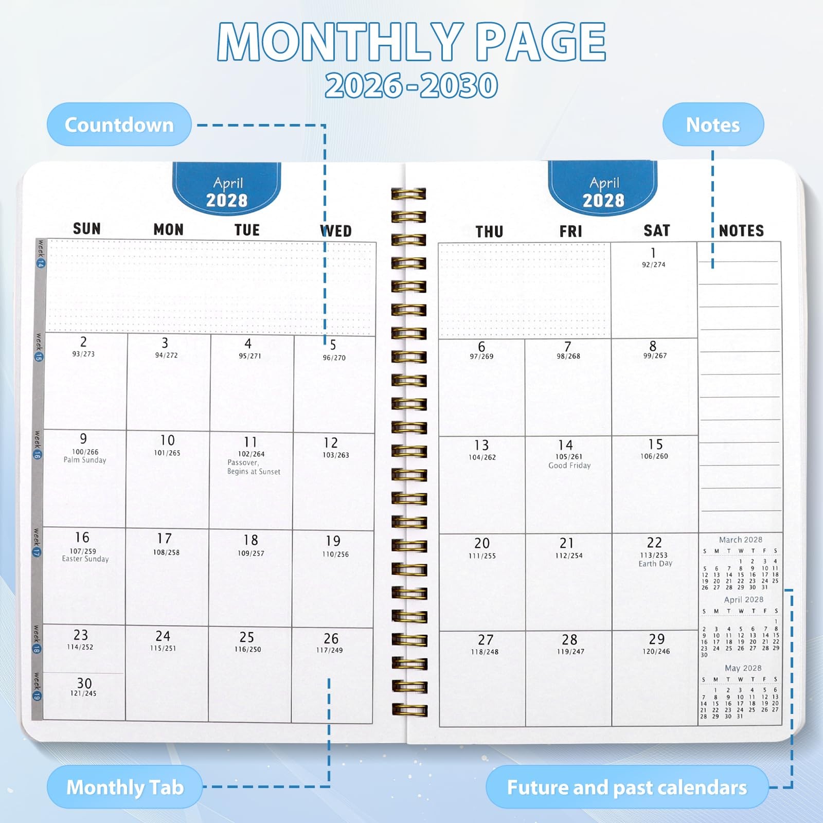 2026-2030 Monthly Planner – 5 Years Monthly Planner with Calendar from Jan 20…