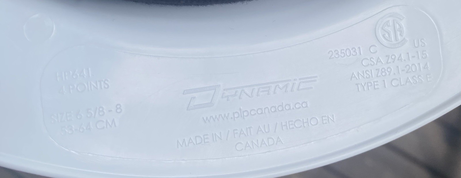 DYNAMIC Hard Hat CSX Transportation, Blue lettering Type 1 Class E