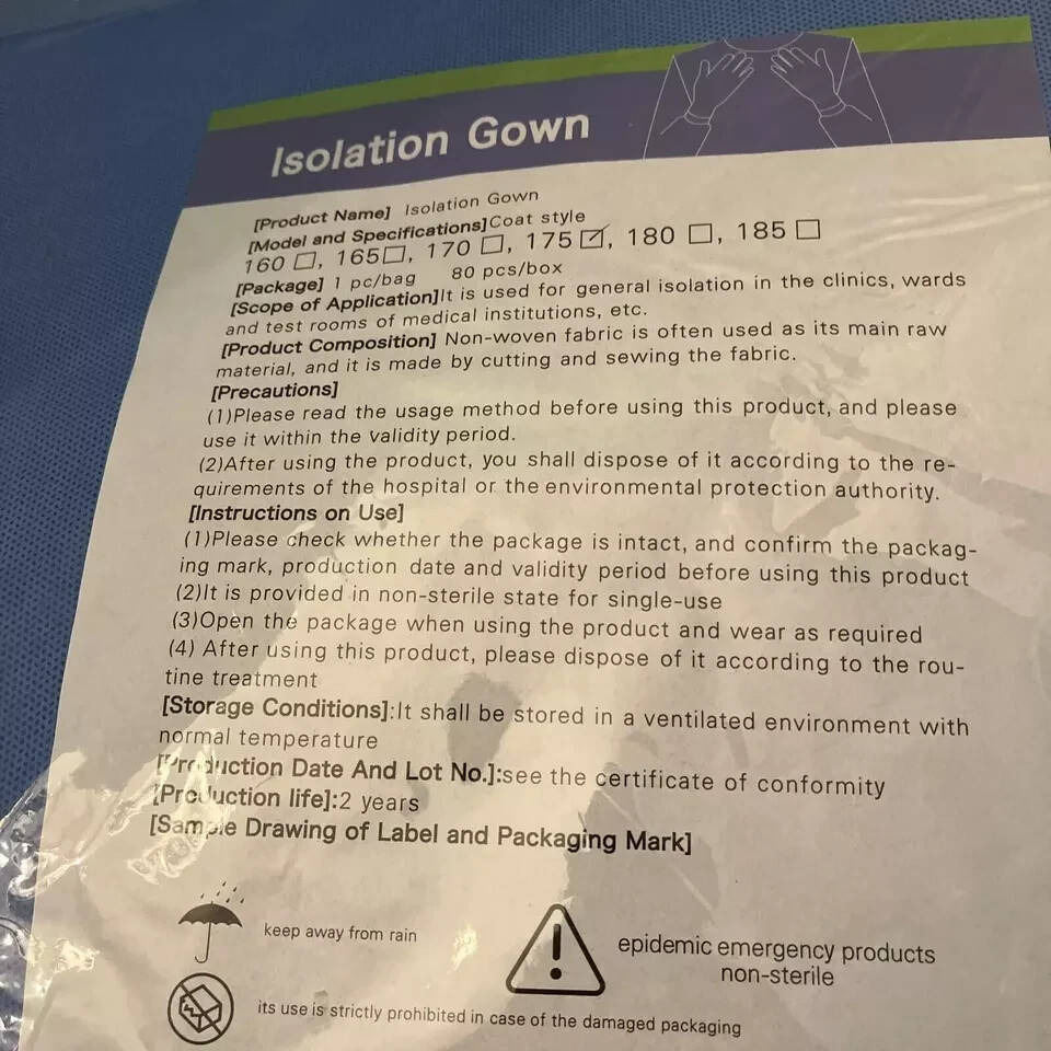 Disposable Medical Isolation Gowns AAMI Level 3 New Size MEDIUM 10/20/50