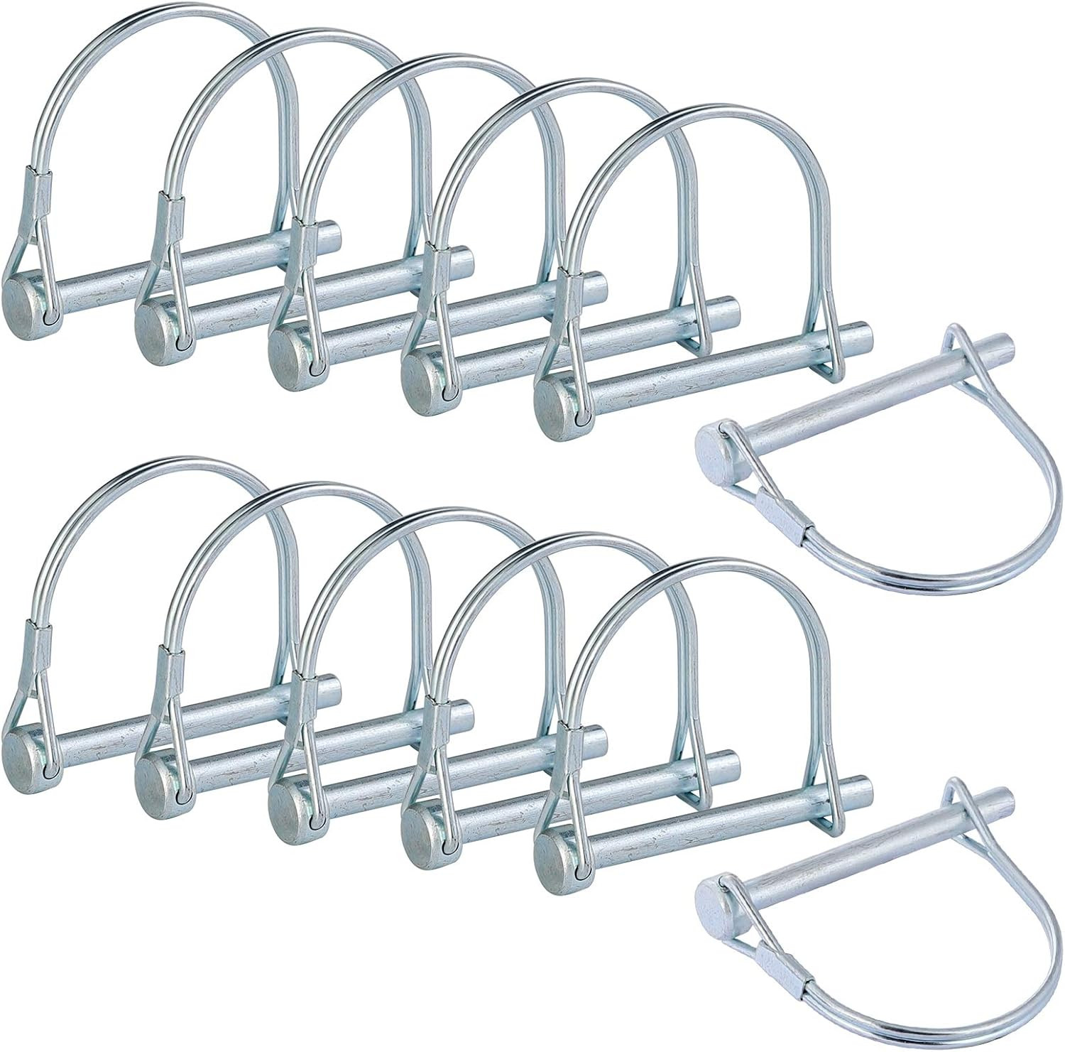 12-Count Wire Lock Pins, 1/4 Inch Heavy Duty Safety Coupler Pin Shaft Locking Pt