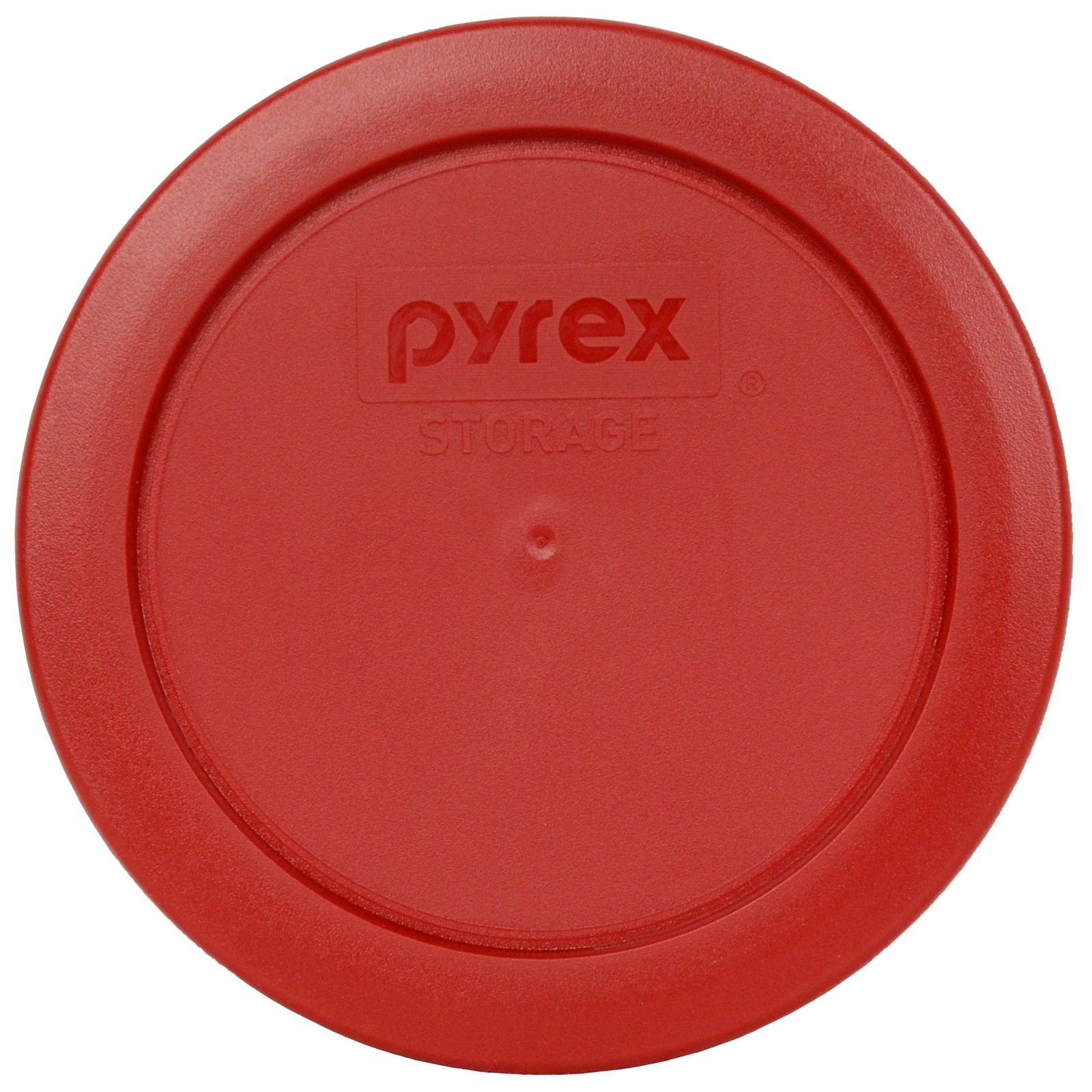 Pyrex (2) 7200 Round Storage Glass Bowls & (2) 7200-PC Poppy Red Plastic Lids