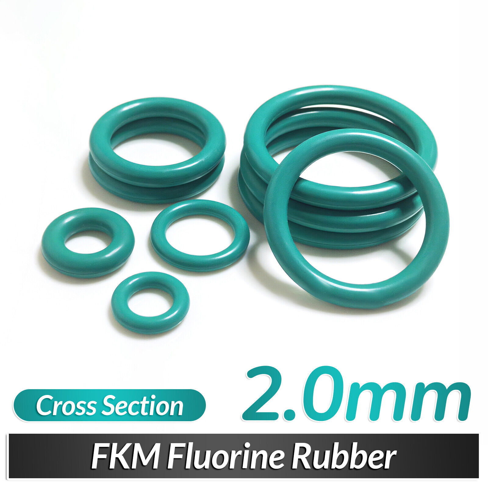 2mm FKM Fluorine Rubber Sealing O-Rings Cross Section 5mm-100mm OD – High Temp