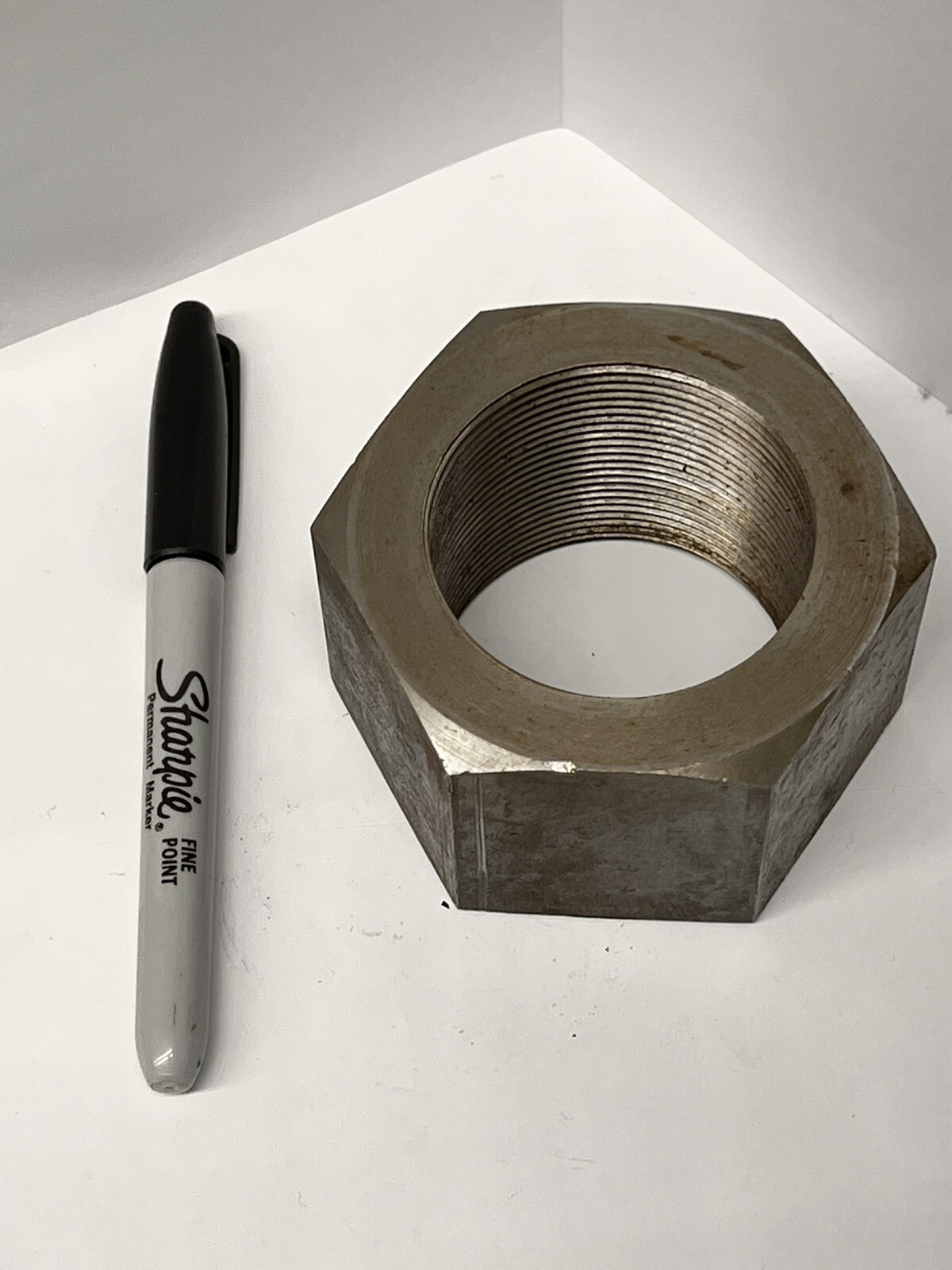 (1) 2″-12 Hex Nuts Grade 2, 2-12 Plain Steel Large Fine Thread, 2 inch nut -12
