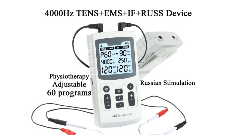 combination electrotherapy mahine 4 in 1 tens+ems+if+russ, 4 in 1