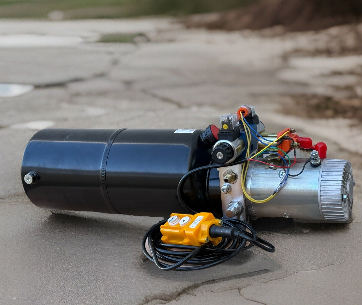 12v Double Acting Hydraulic Pump Dump Trailer Power Unit 2HP 10L Metal Reservoir
